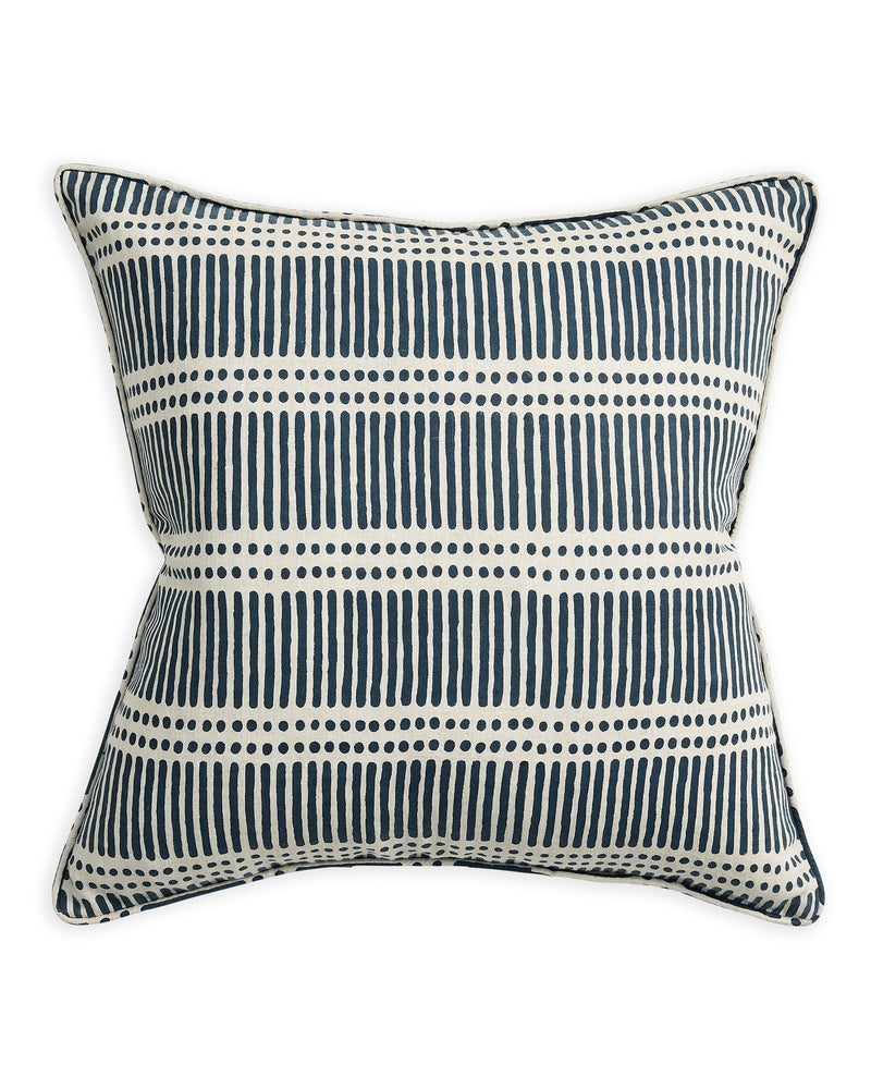 Dash Dot Indian Teal Cushion