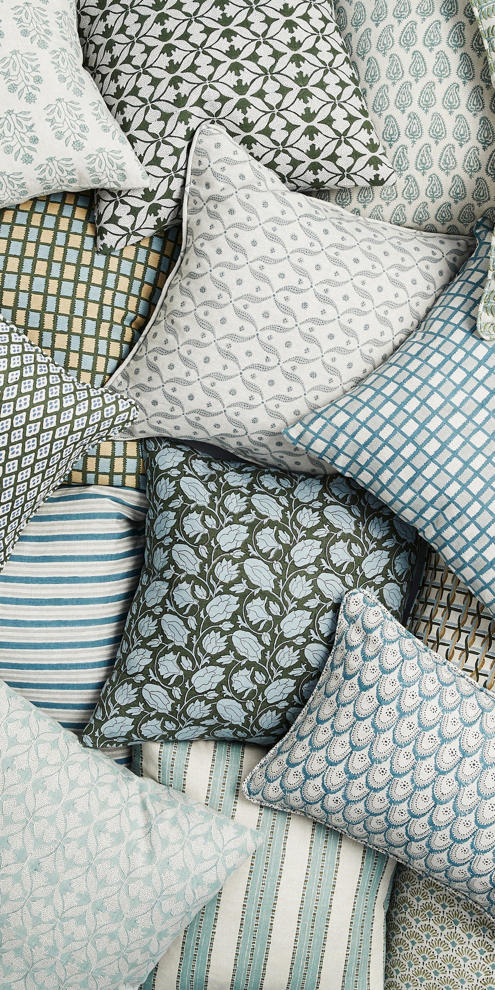 Kesula Celadon Moss Cushion in - Cushions - Walter G Australia