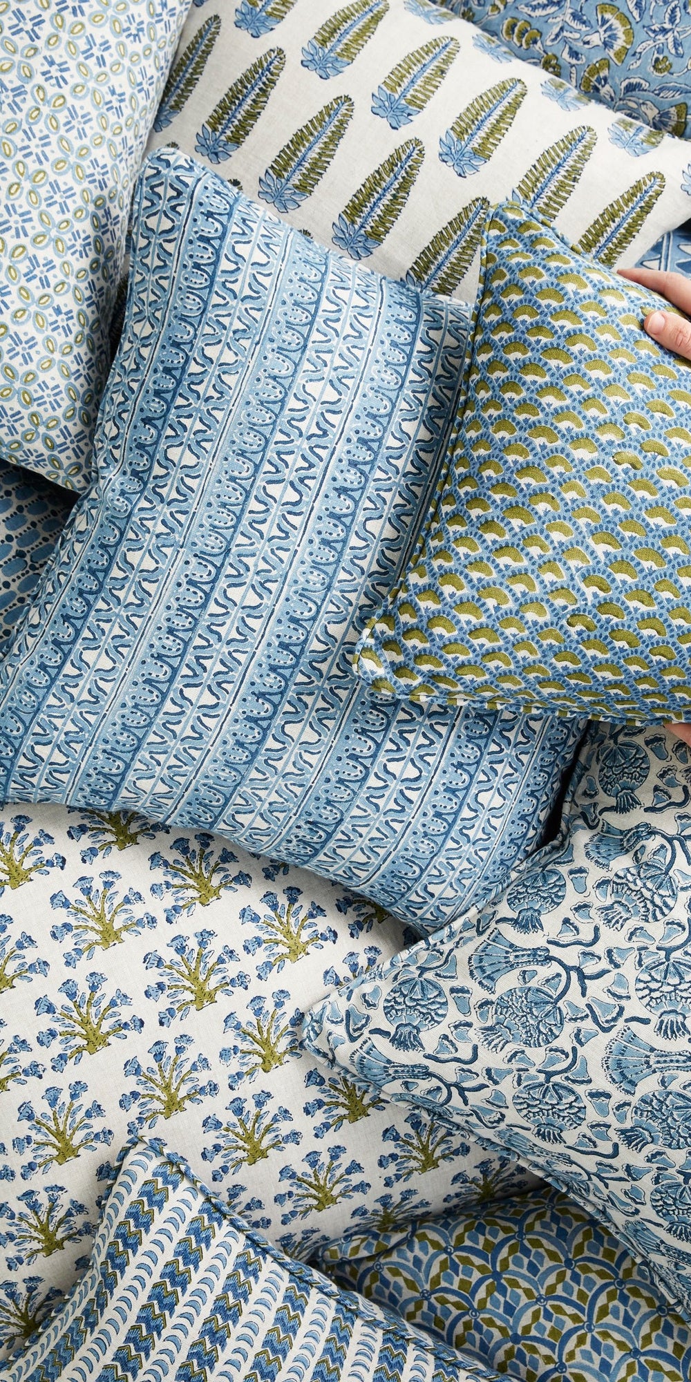 Naples Moss Azure Cushion in - Cushions - Walter G Australia