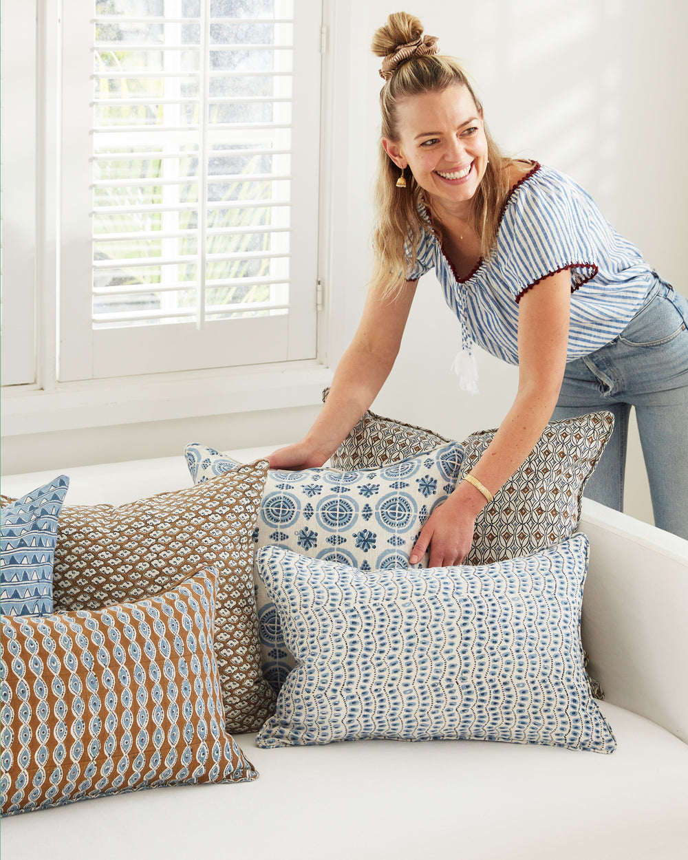 Amulet Azure Cushion in - Cushions - Walter G Australia