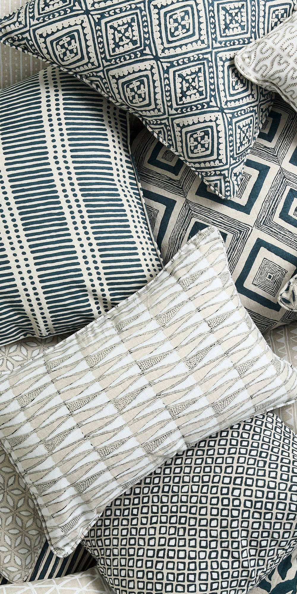 Dash Dot Indian Teal Cushion in - Cushions - Walter G Australia