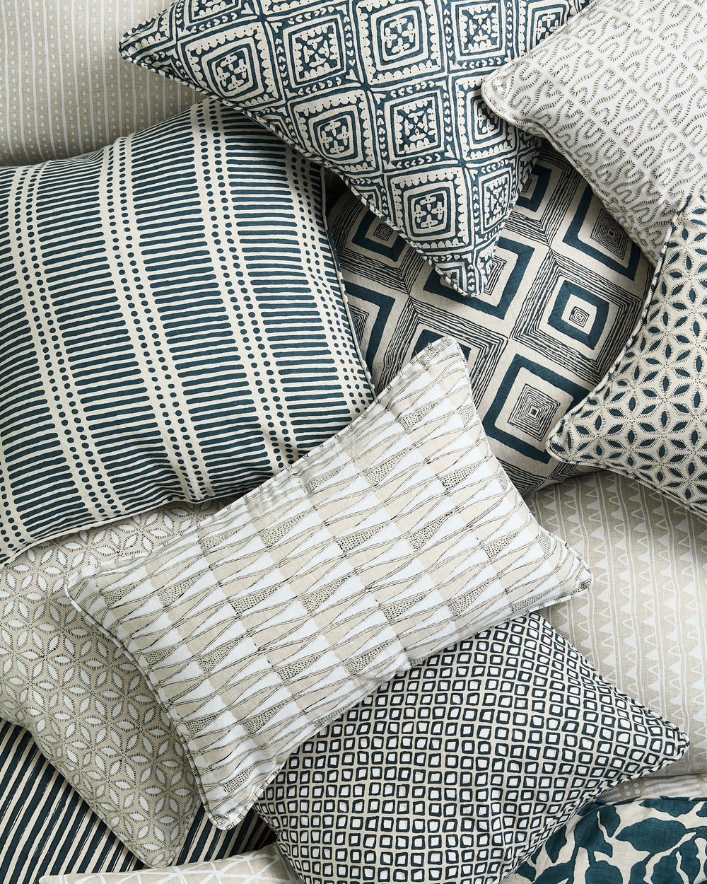 Dash Dot Indian Teal Cushion