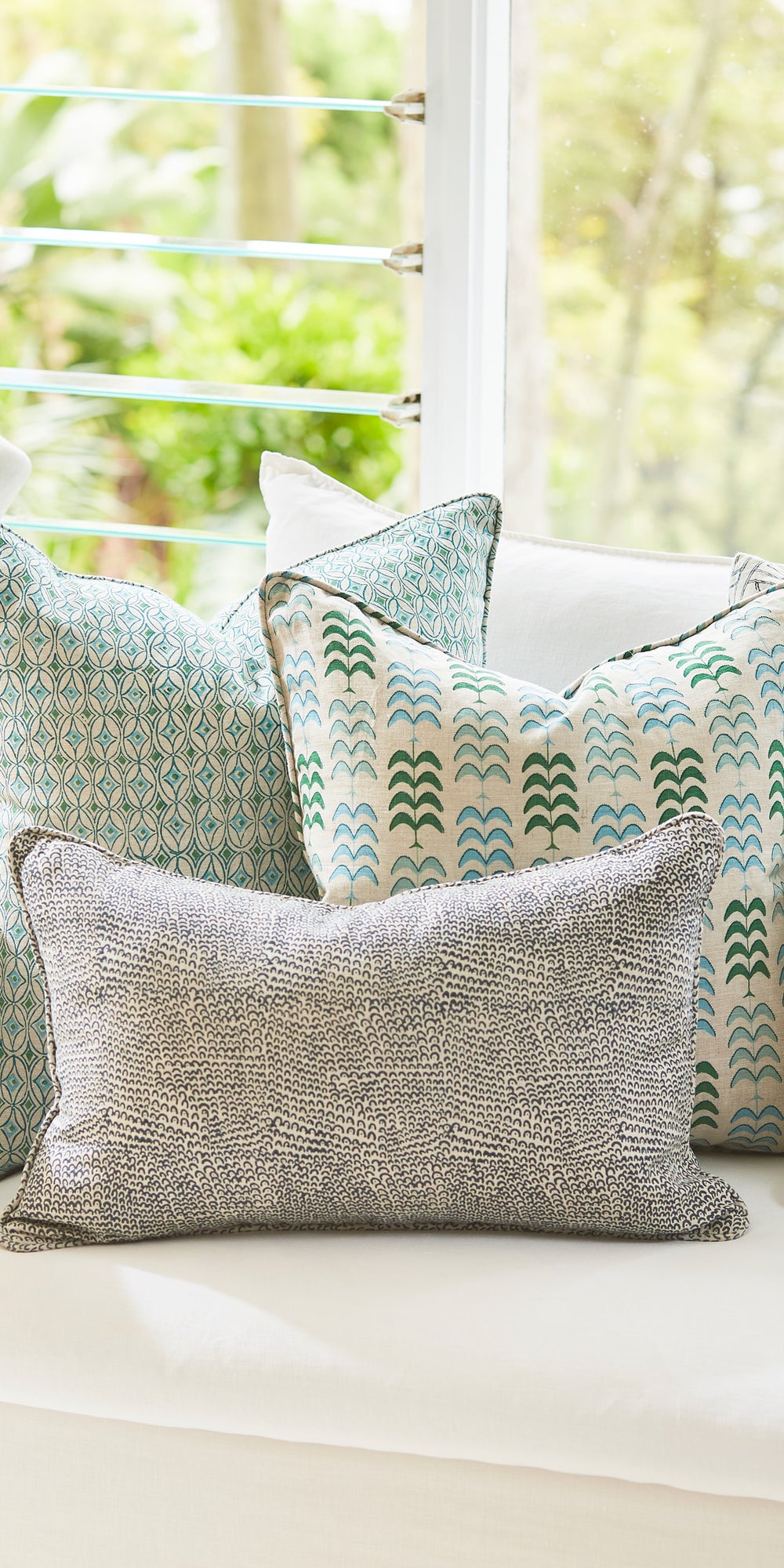 Hanami Light Blue Rectangle Cushion in - Cushions - Walter G Australia