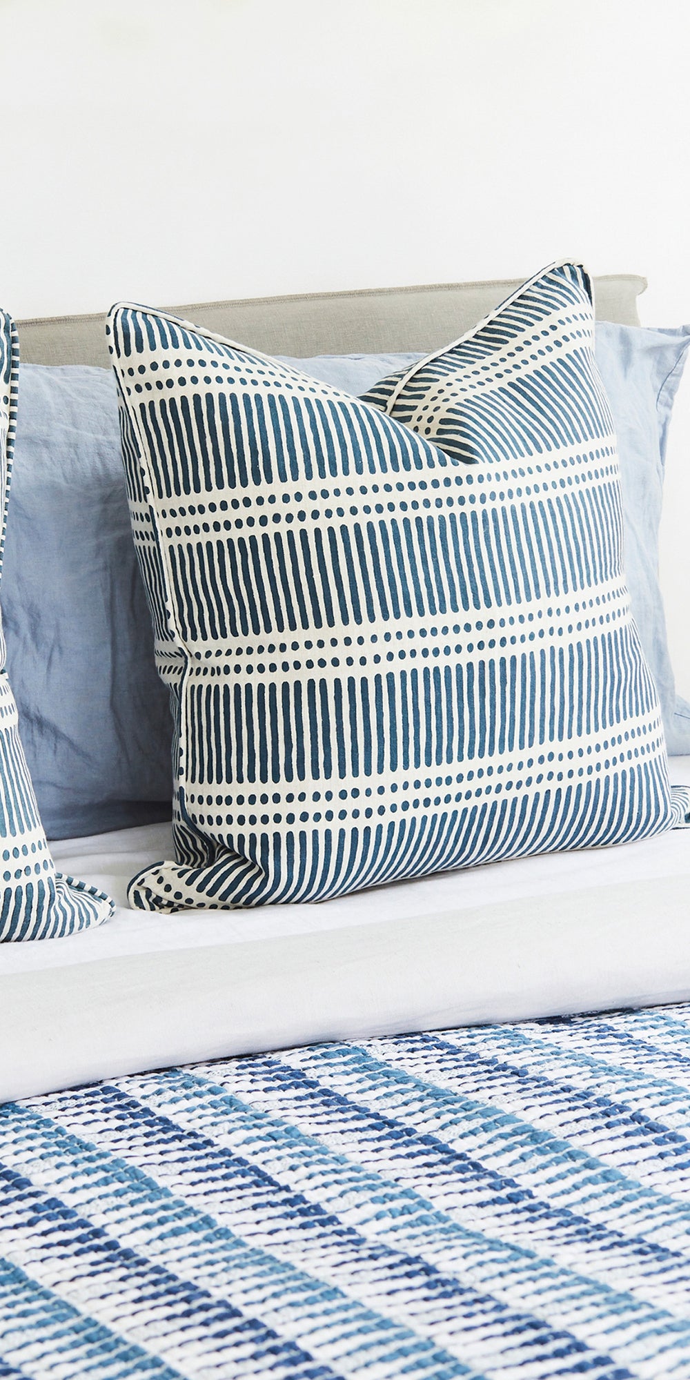 Dash Dot Indian Teal Cushion in - Cushions - Walter G Australia