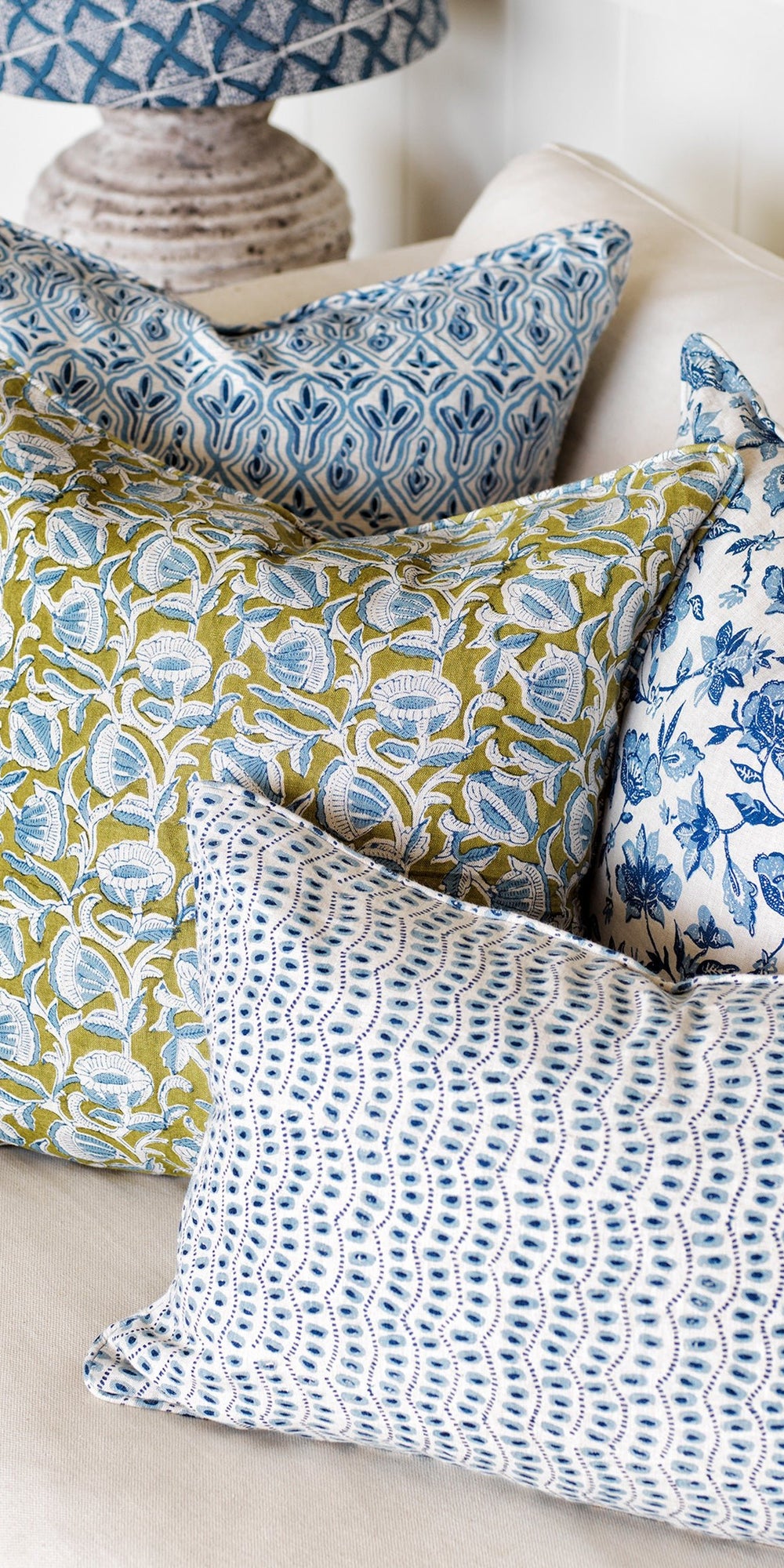 Amulet Azure Cushion in - Cushions - Walter G Australia