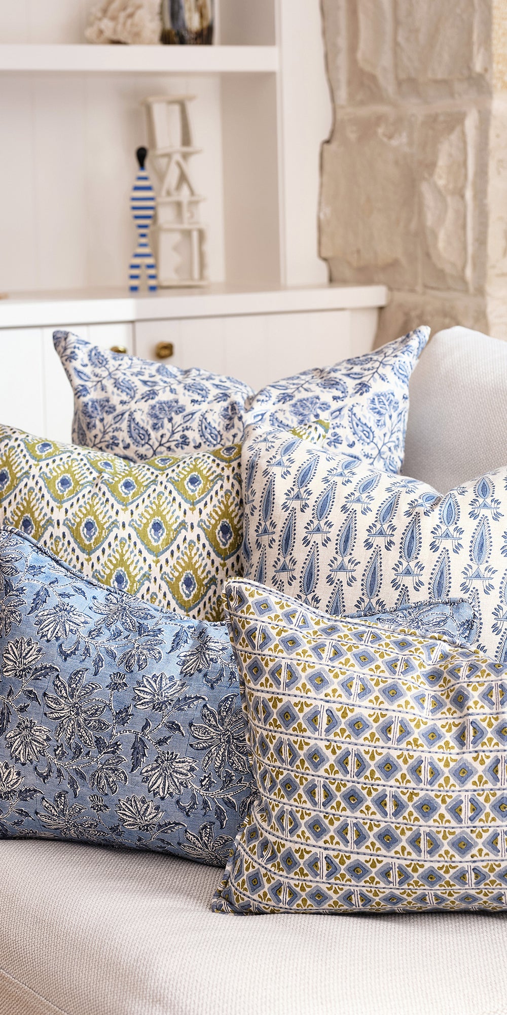 Tashkent Moss Azure Cushion in - Cushions - Walter G Australia