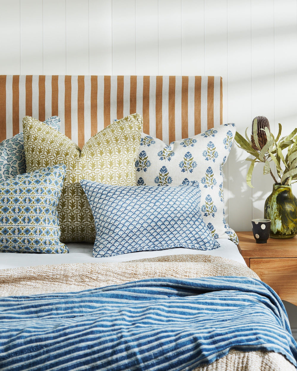 Ankara Moss Azure Cushion in - Cushions - Walter G Australia