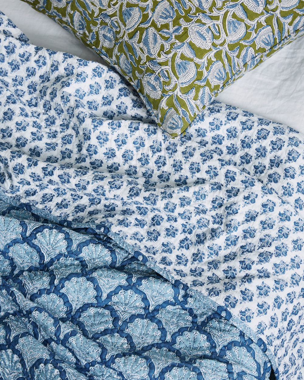 Marbella Moss Azure Cushion