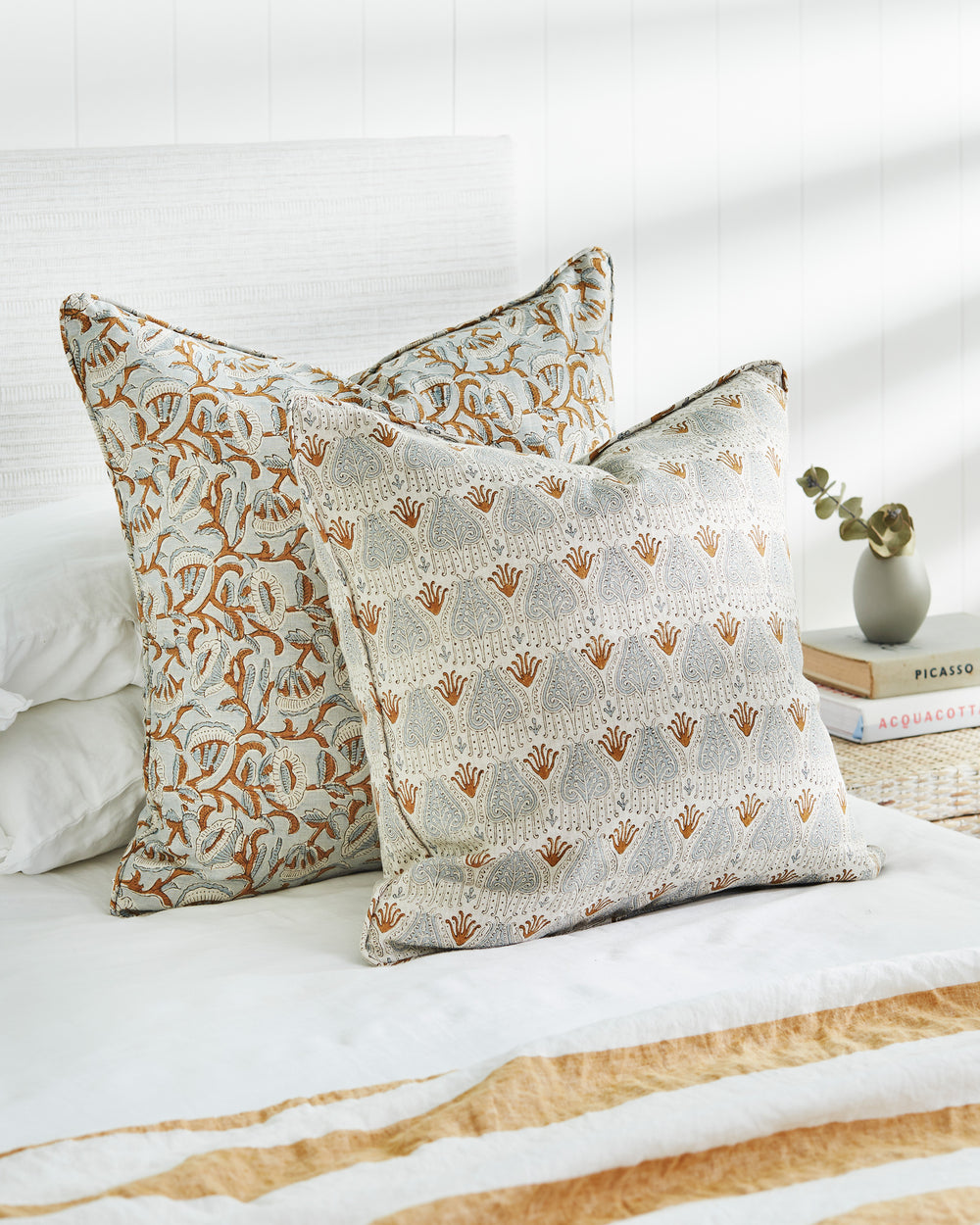 Marbella Sahara linen cushion