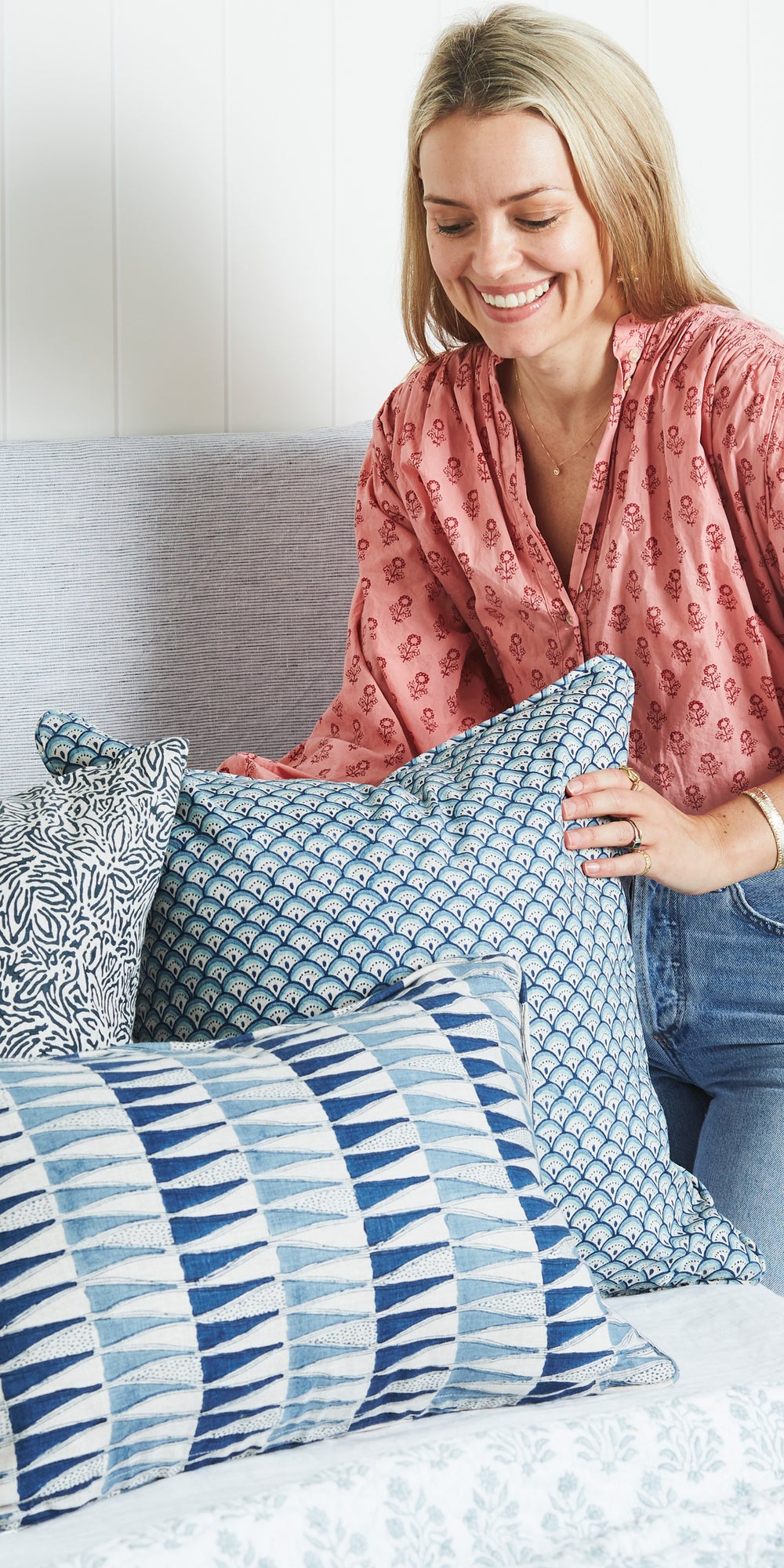 Tangier Denim Cushion in - Cushions - Walter G Australia