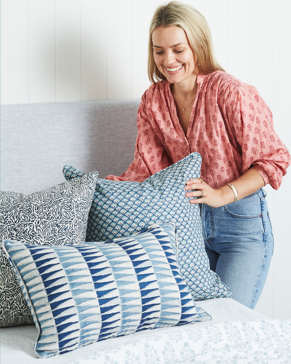 Tangier Denim Cushion in - Cushions - Walter G Australia