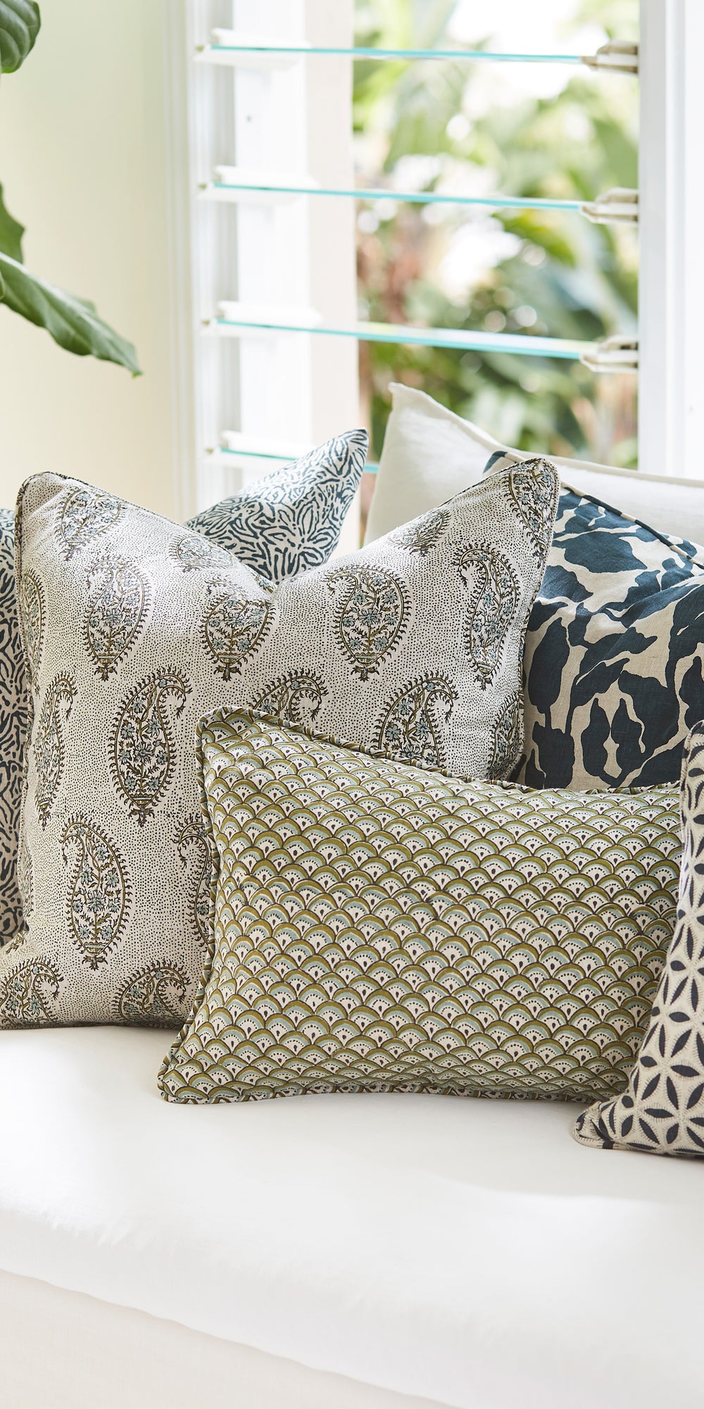 Hanami Indian Teal Rectangle Cushion in - Cushions - Walter G Australia