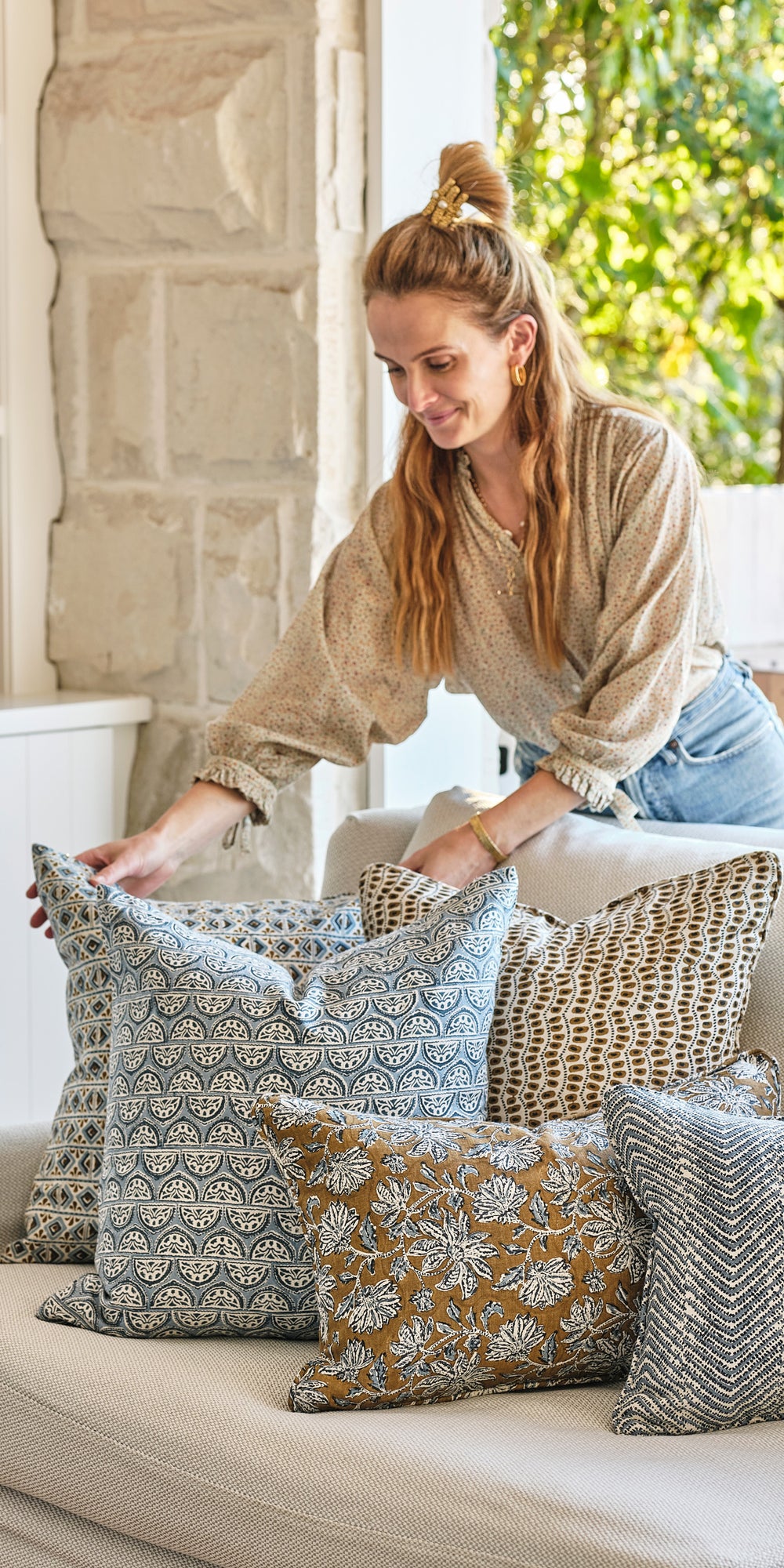 Laharia Azure Cushion in - Cushions - Walter G Australia