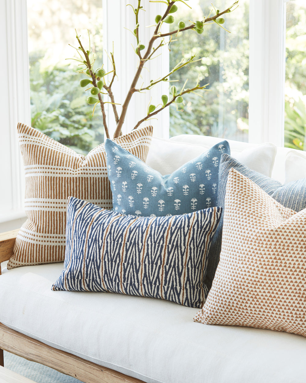 Yukka Sky Blue Outdoor Cushion in - Cushions - Walter G Australia