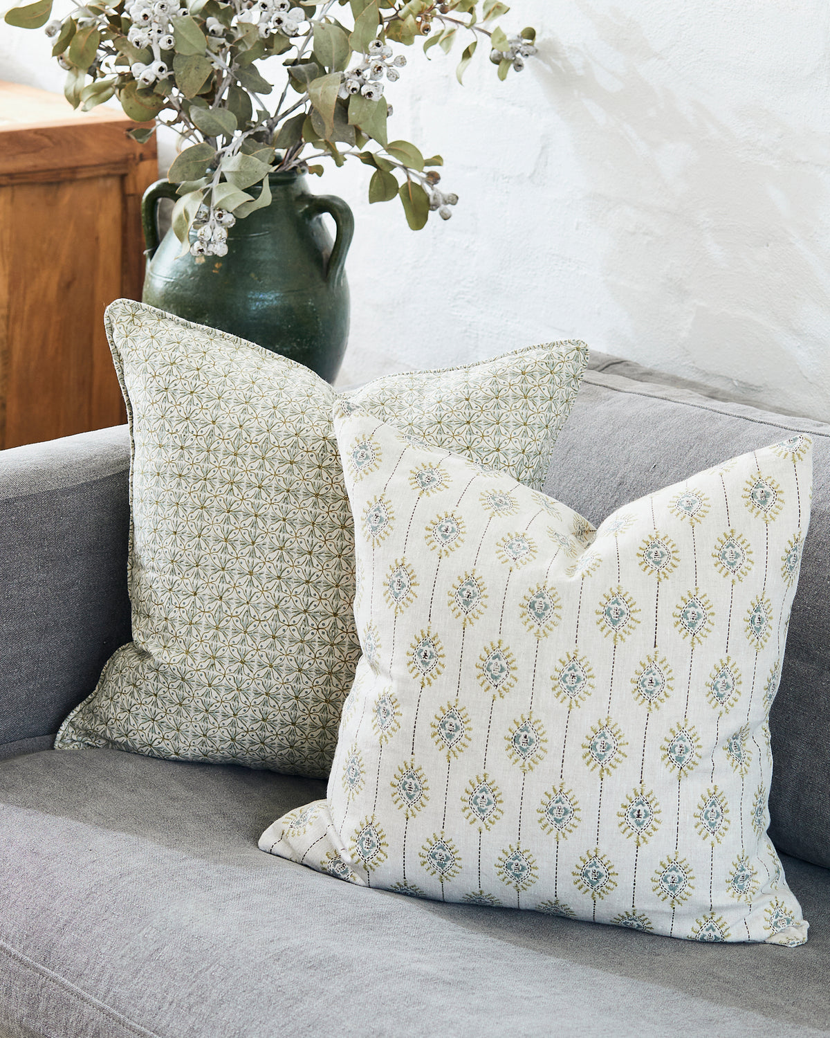 Bombay Celadon Moss Cushion