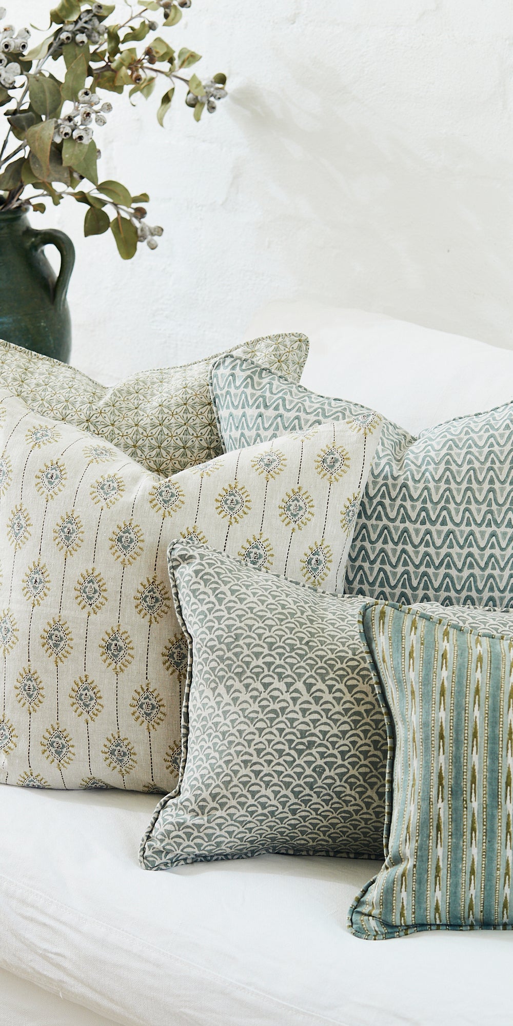 Bombay Celadon Moss Cushion in - Cushions - Walter G Australia
