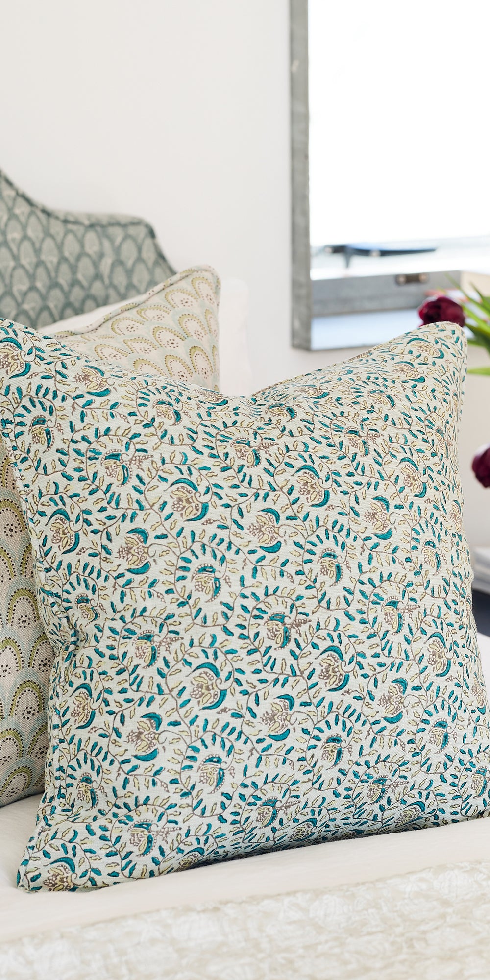 Azores Wasabi Cushion in - Cushions - Walter G Australia