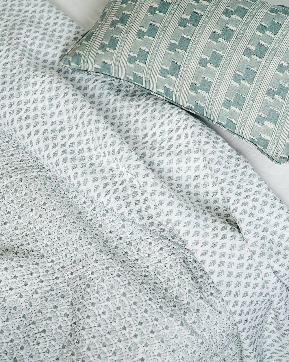 Chowk Celadon Cushion