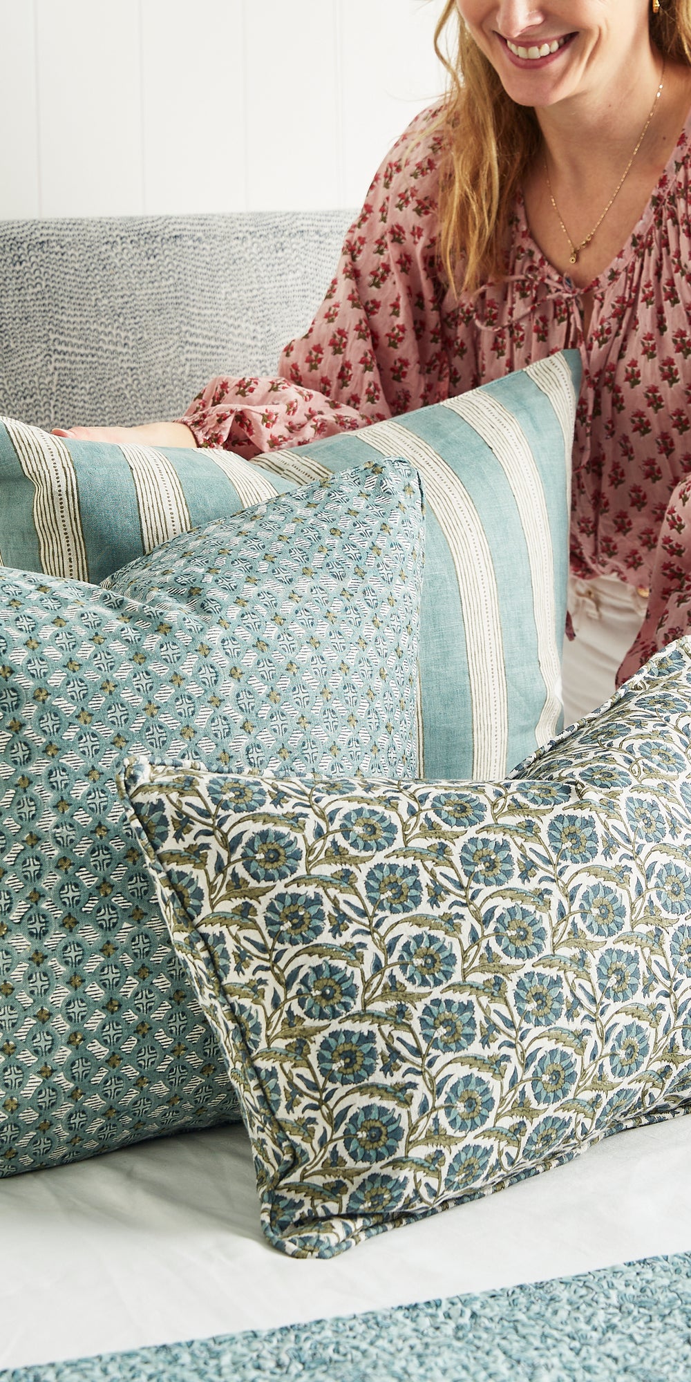 Berber Celadon Moss Cushion in - Cushions - Walter G Australia