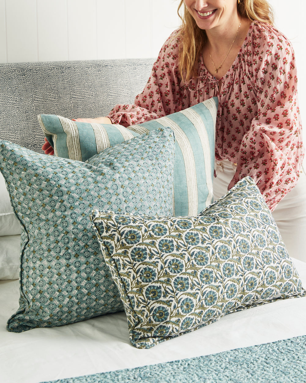 Berber Celadon Moss Cushion in - Cushions - Walter G Australia