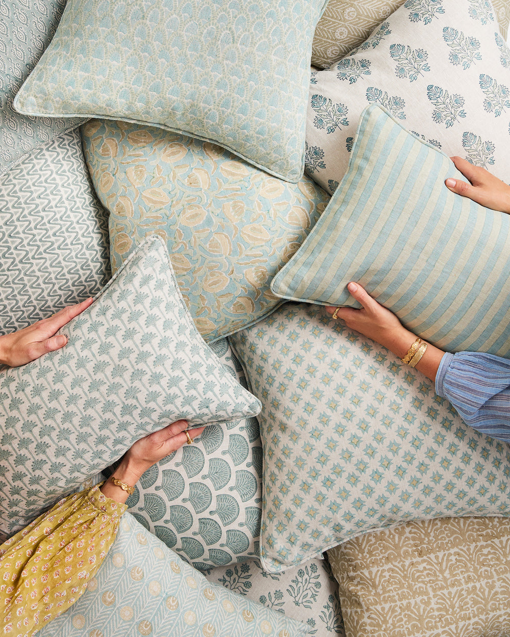 Menorca Celadon Cushion in - Cushions - Walter G Australia