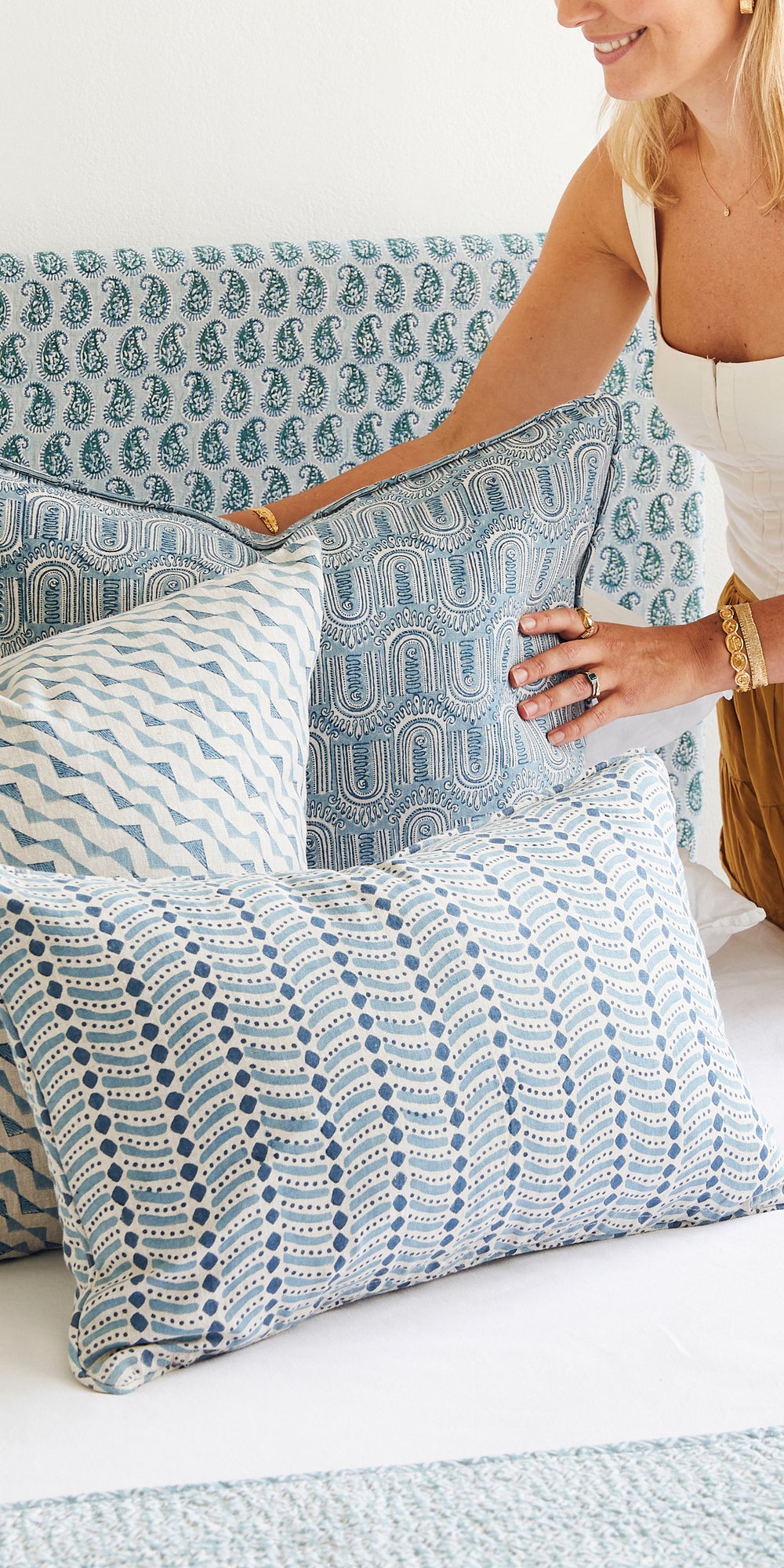 Tunisia Azure Cushion in - Cushions - Walter G Australia
