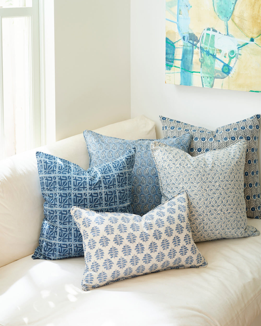 Simrane Azure Cushion