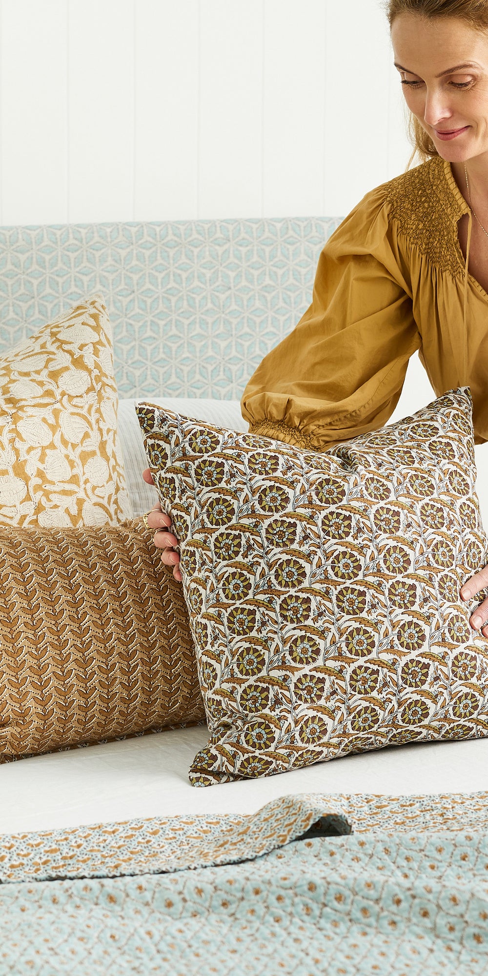 Marbella Saffron Cushion in - Cushions - Walter G Australia