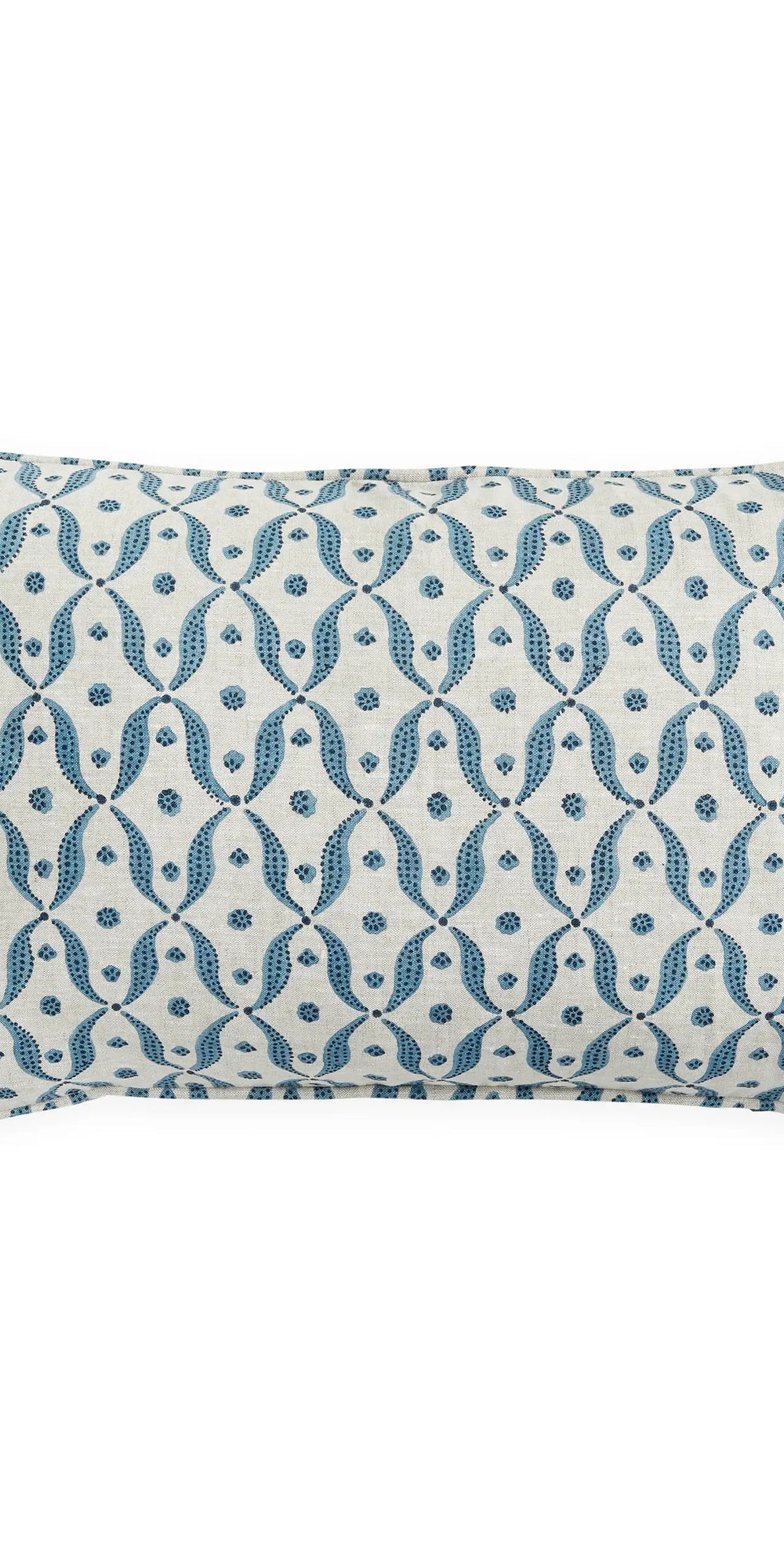 Genoa Azure linen cushion 35x55cm