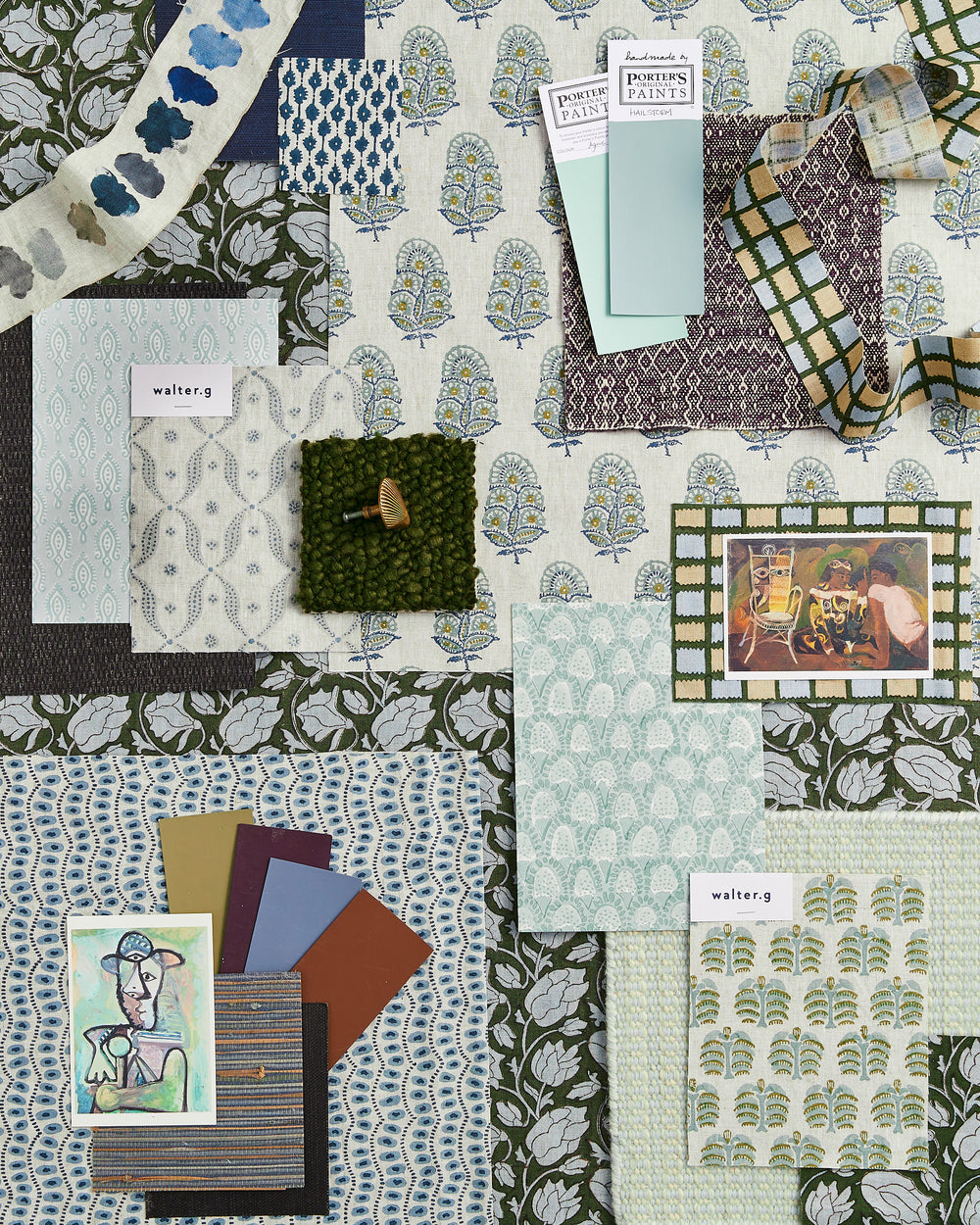 Lahore Thyme linen in - Fabric - Walter G Australia