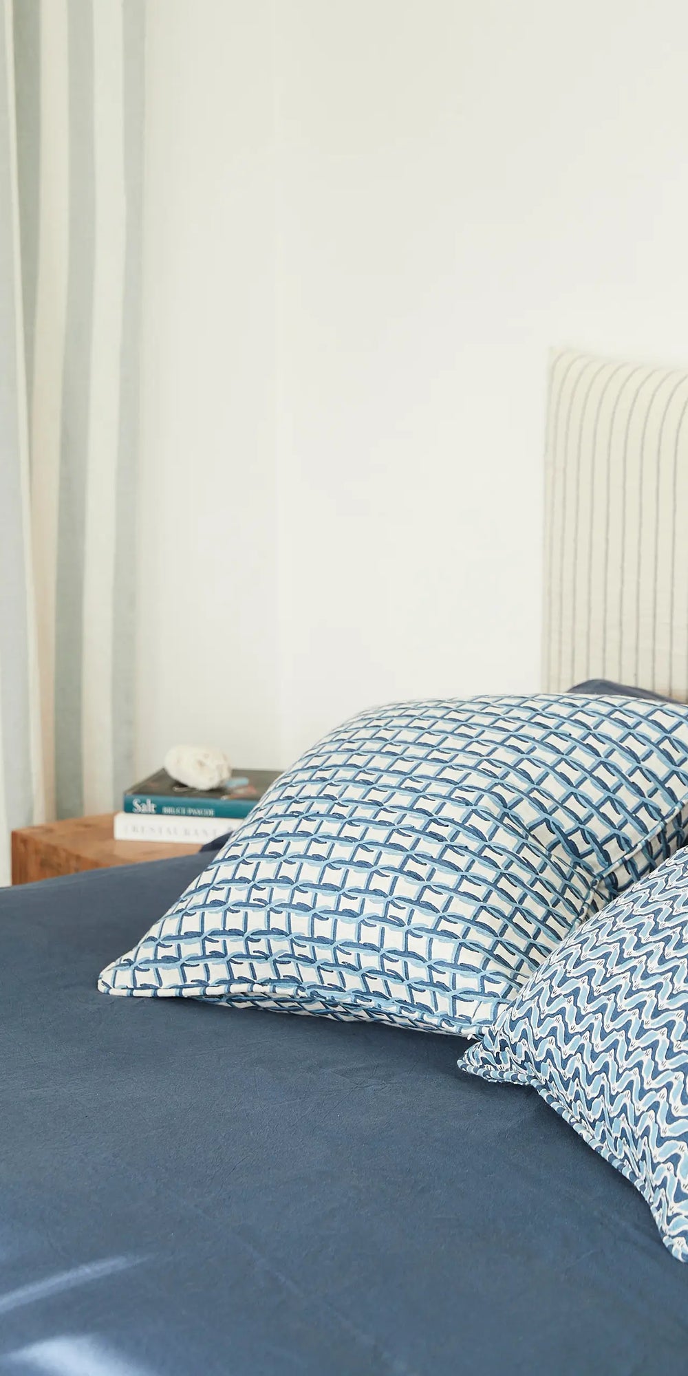 Mariposa Azure linen cushion 50x50cm