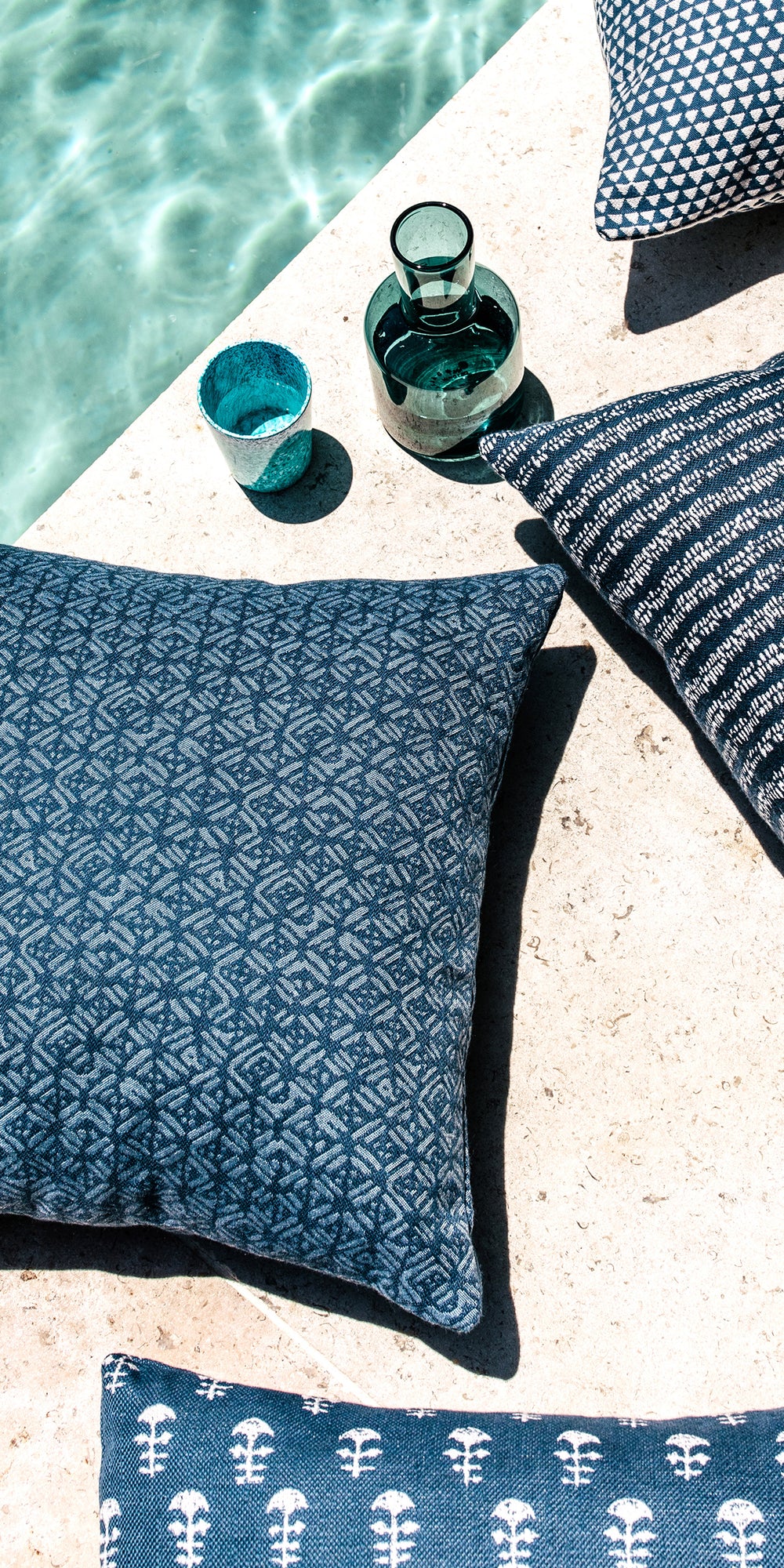 Batik Deep Ocean Outdoor Cushion in - Cushions - Walter G Australia