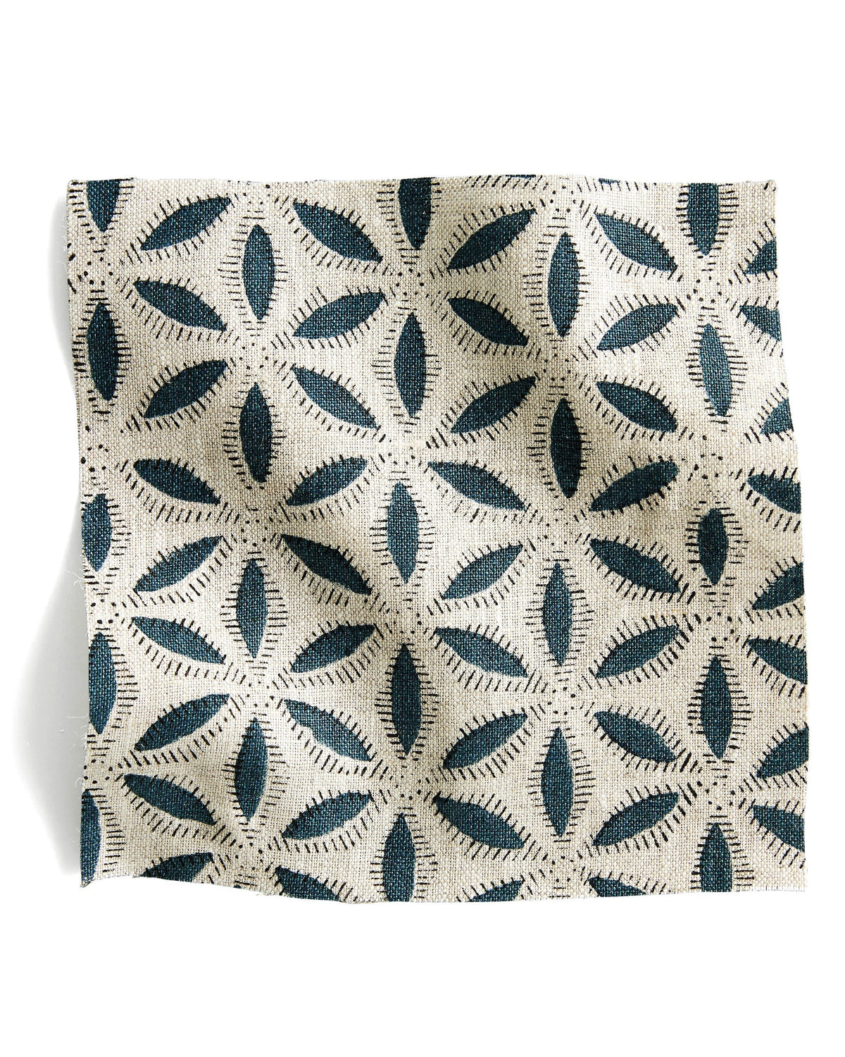 Hanami Pacific Blue linen swatch