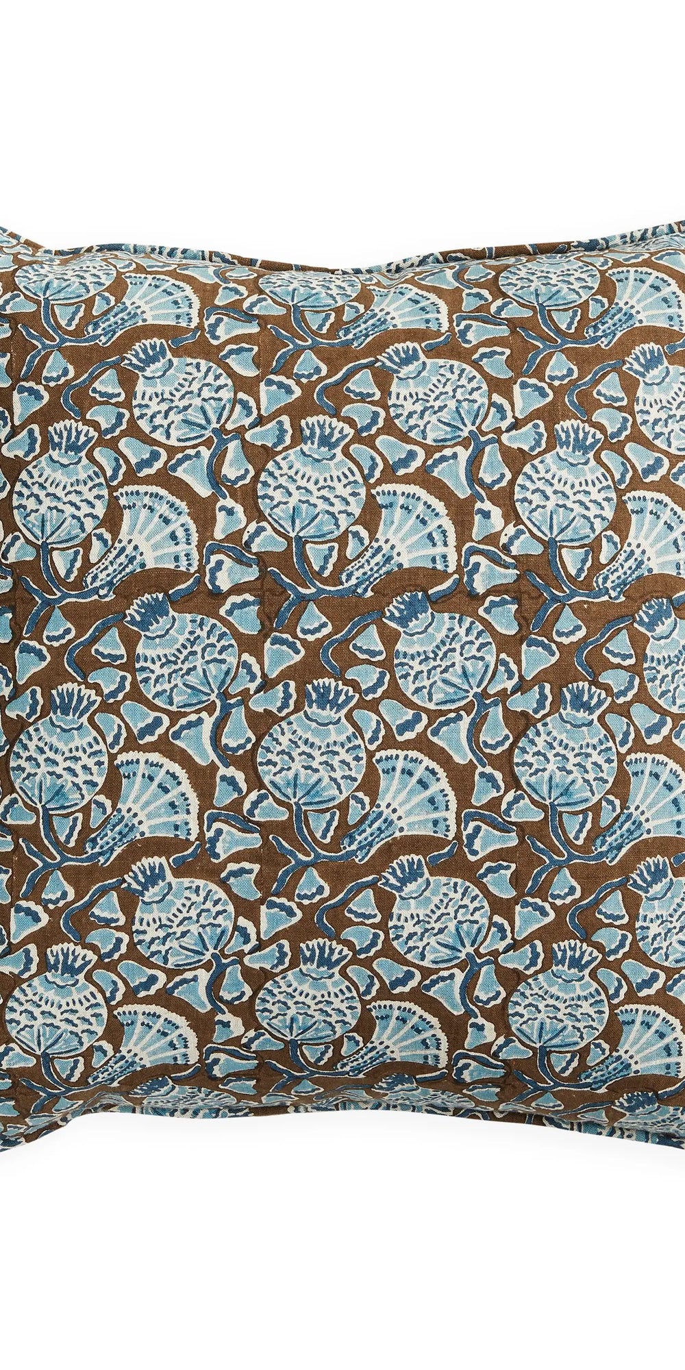 Iznik Cocoa linen cushion 50x50cm