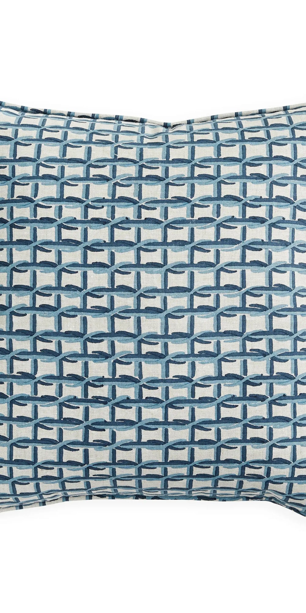Malaccan Azure linen cushion 50x50cm