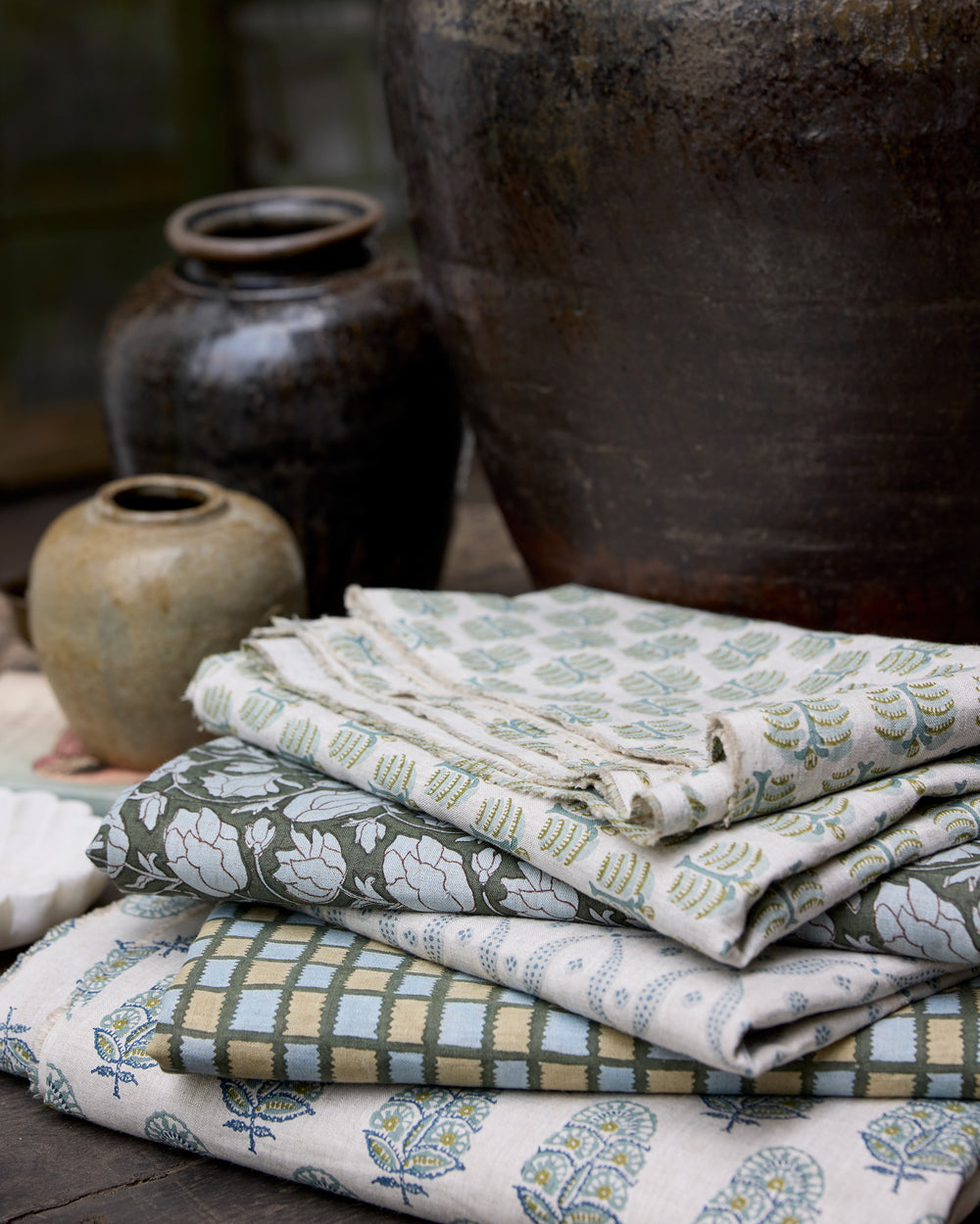 Lahore Thyme linen in - Fabric - Walter G Australia
