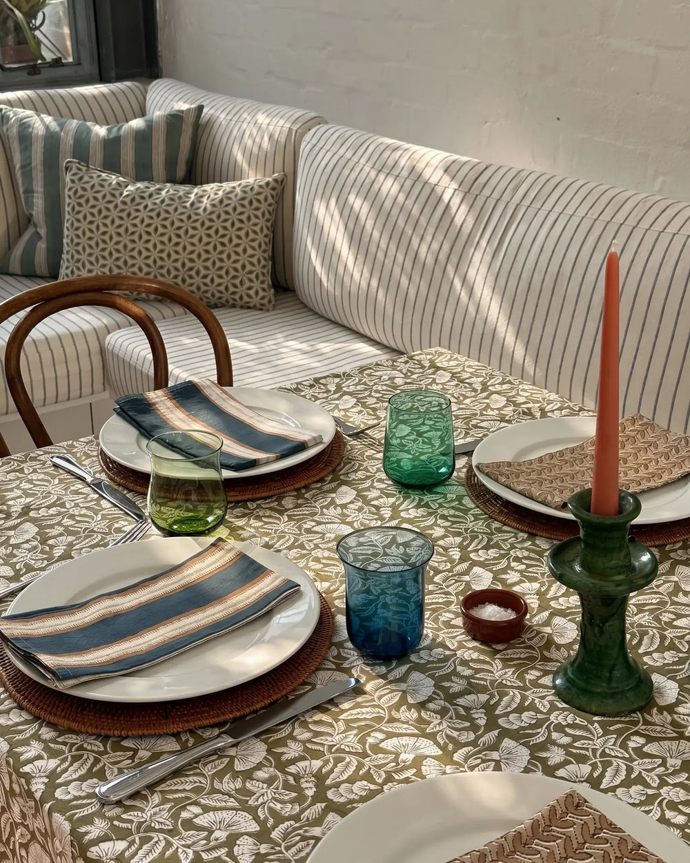 Antibes Olive Tablecloth