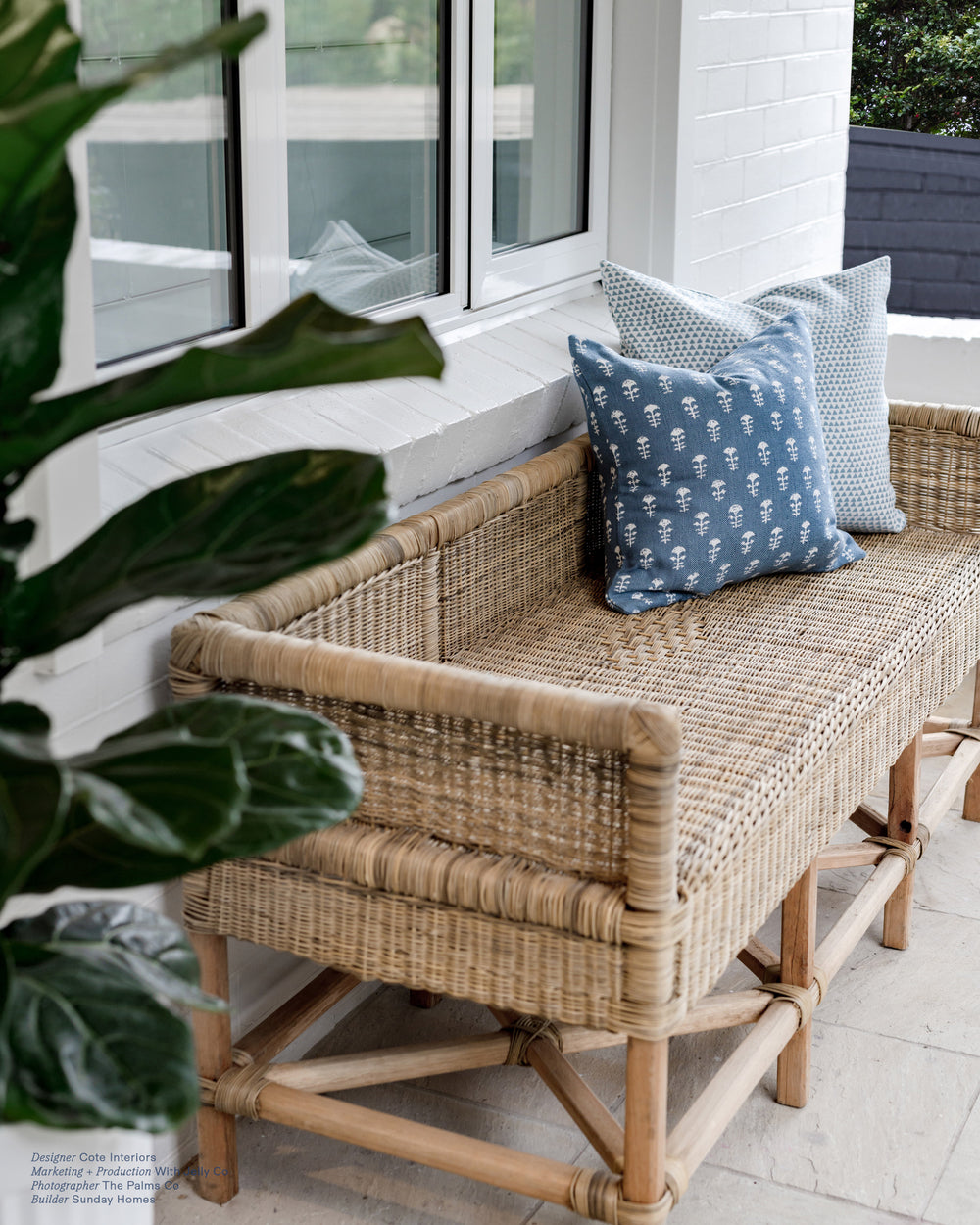 Yukka Sky Blue Outdoor Cushion in - Cushions - Walter G Australia