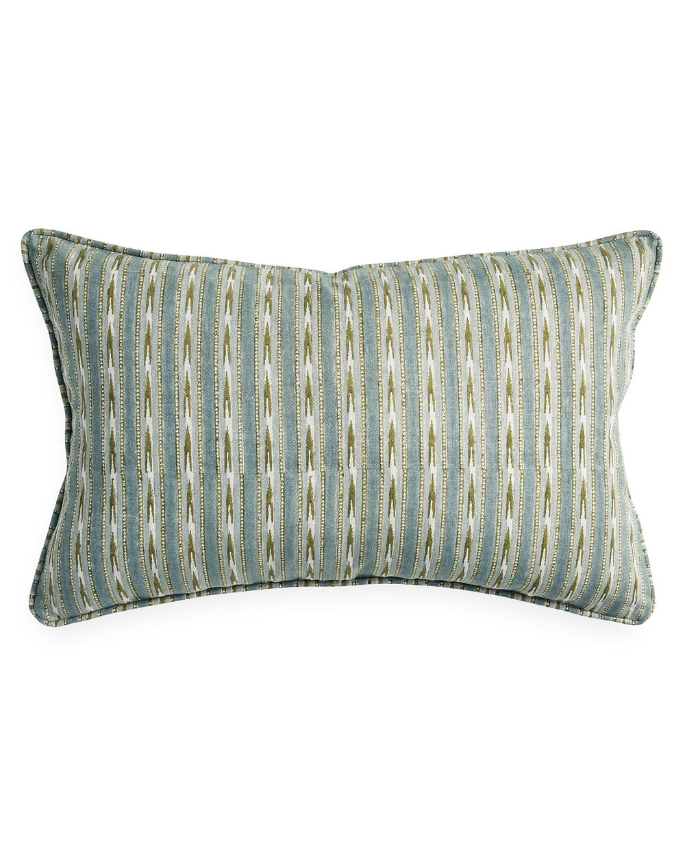 Mashru Celadon Moss linen cushion