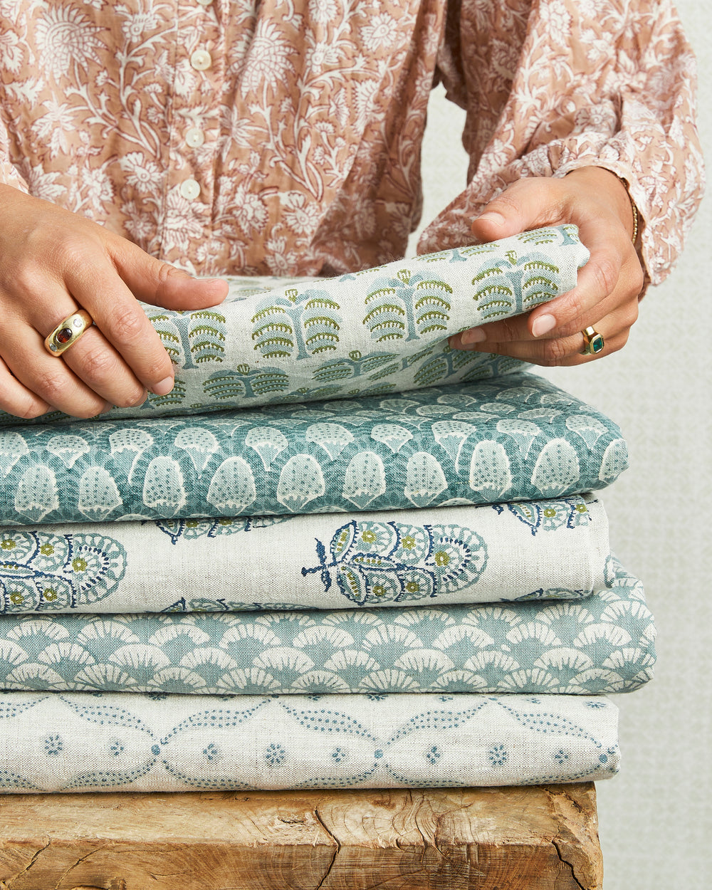 Zardosi Celadon linen in - Fabric - Walter G Australia