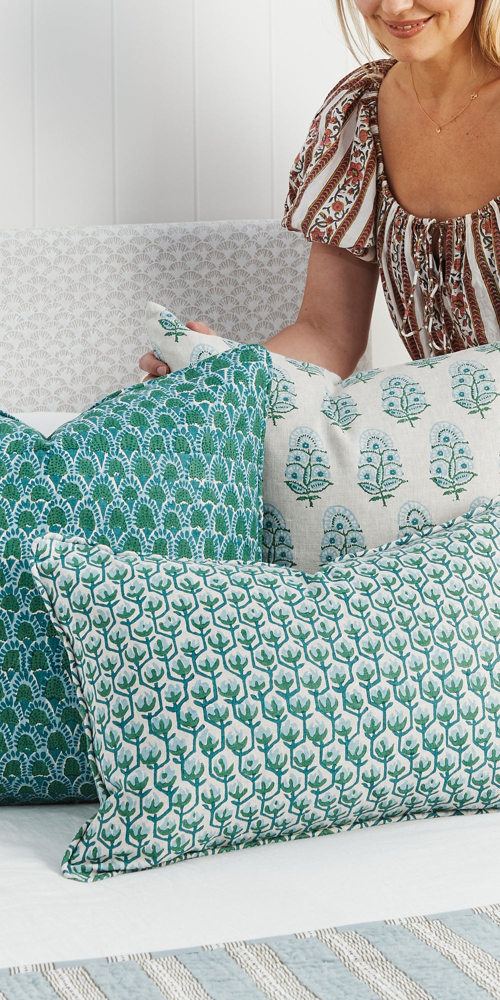 Zardosi Emerald Cushion in - Cushions - Walter G Australia