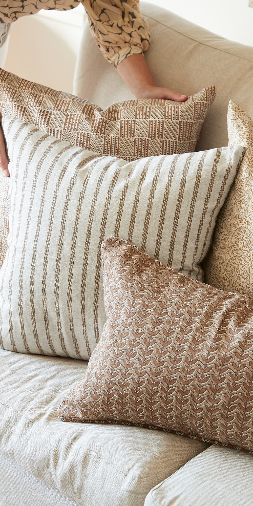 Kumasi Toffee Cushion in - Cushions - Walter G Australia