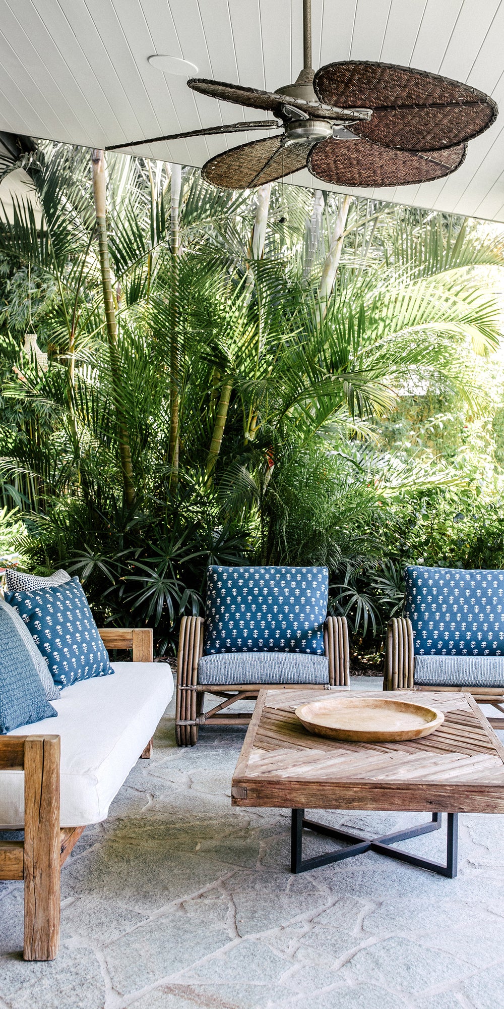 Batik Deep Ocean Outdoor Cushion in - Cushions - Walter G Australia