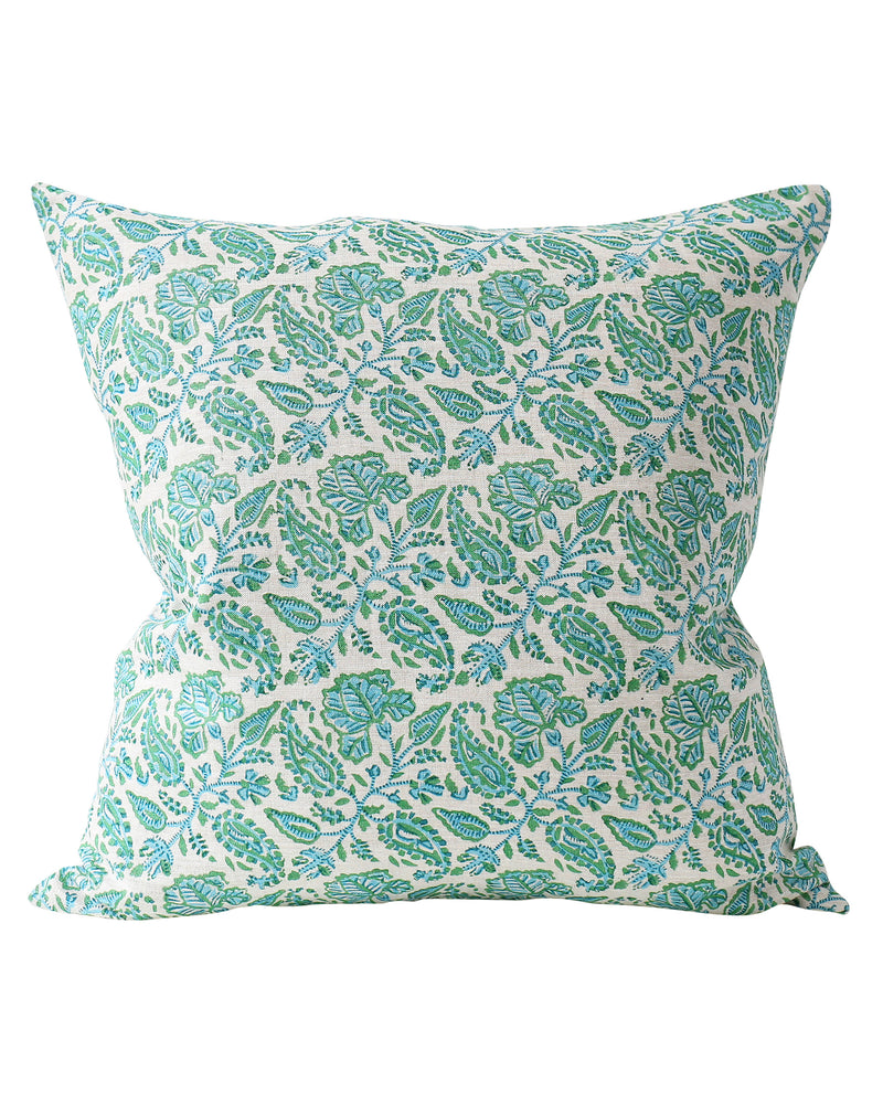 Chintz Emerald linen cushion