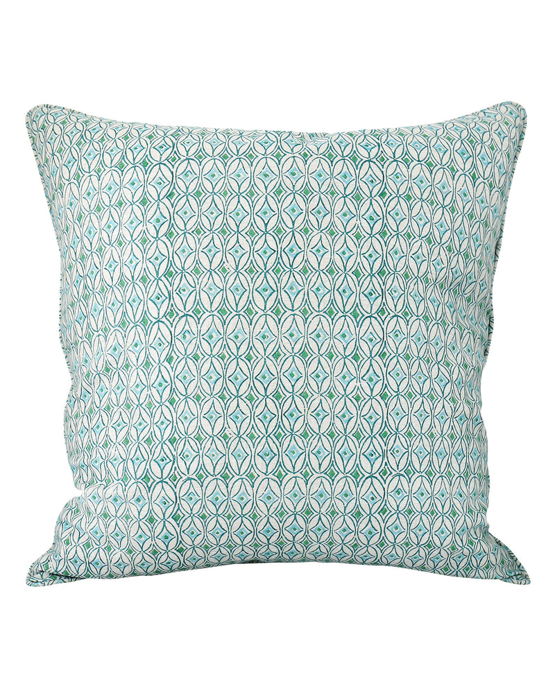 Condesa Emerald linen cushion