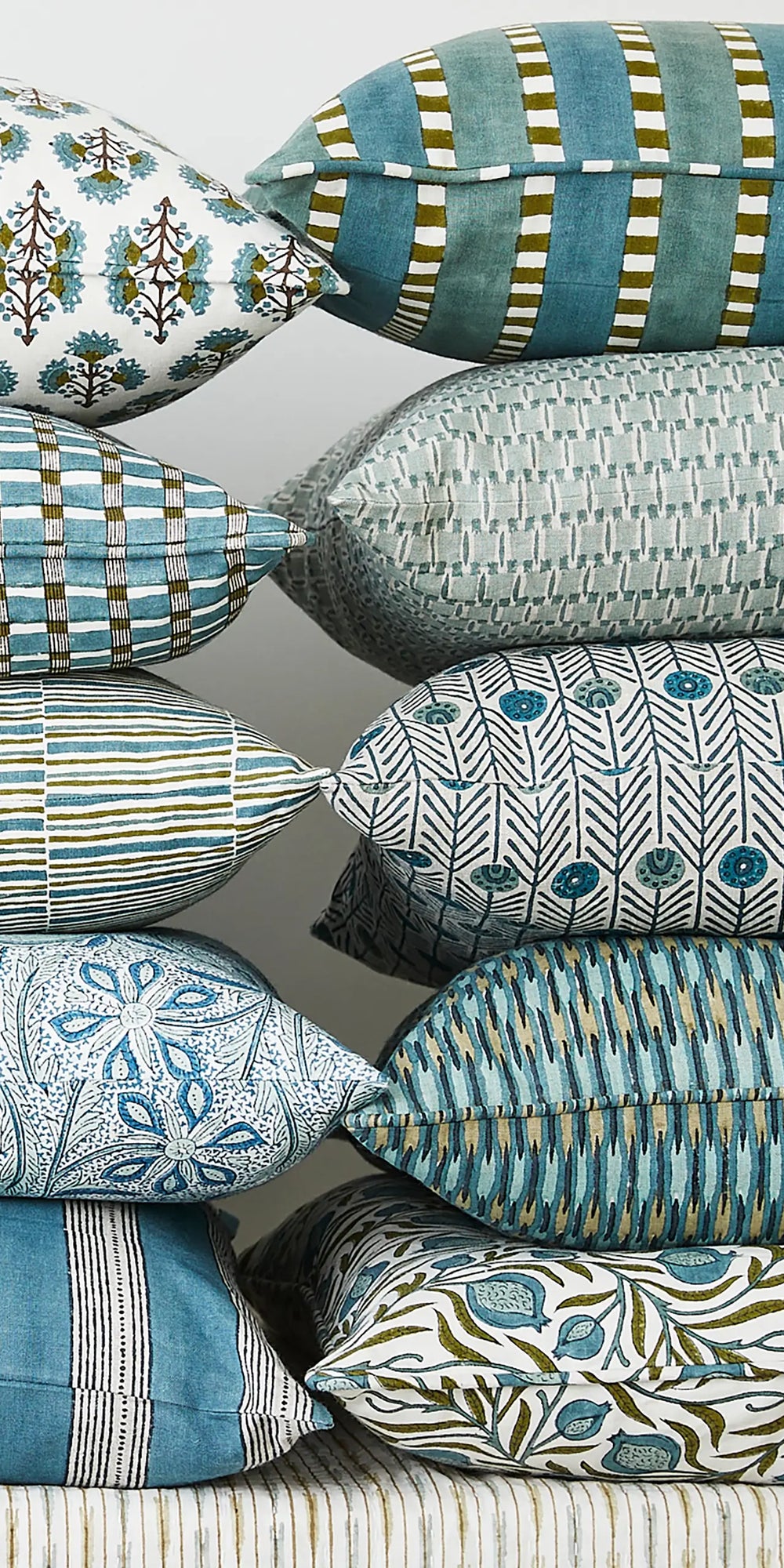 Rumi Celadon linen cushion 50x50cm