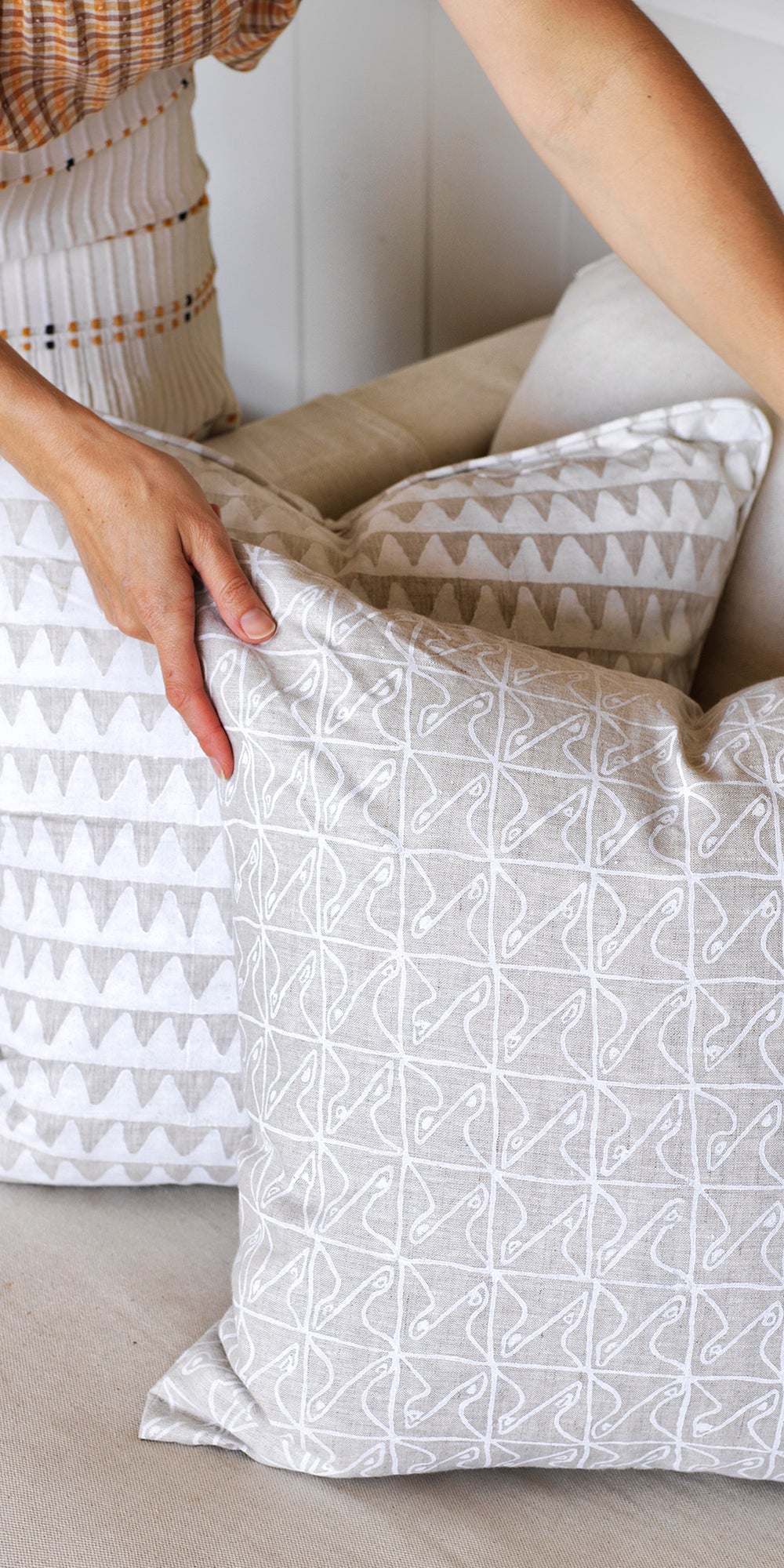 Pyramids Chalk Cushion in - Cushions - Walter G Australia