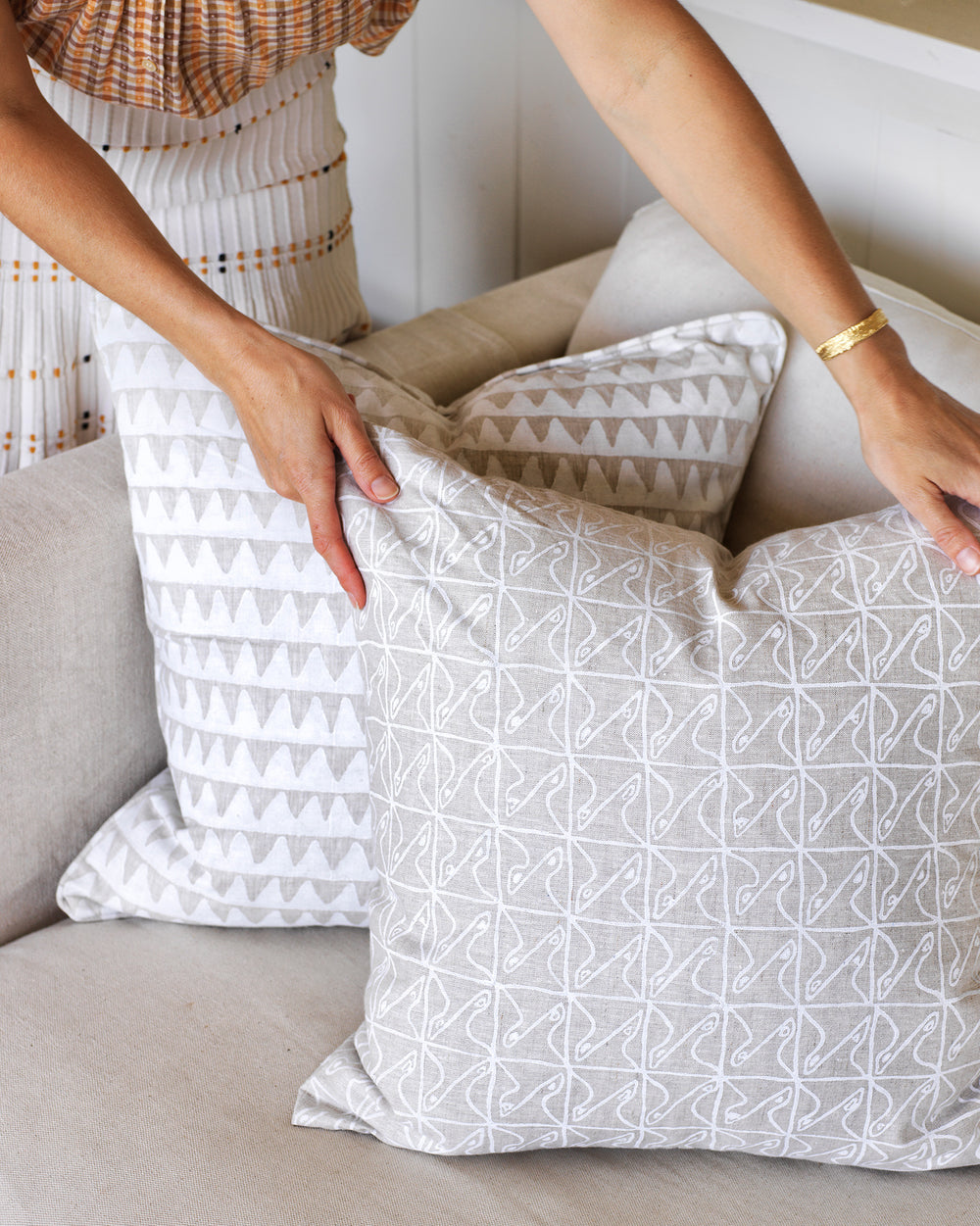 Pyramids Chalk Cushion