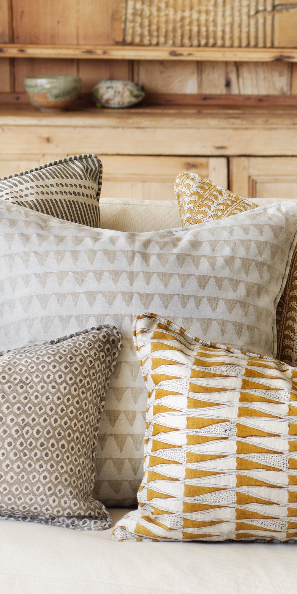 Pyramids Chalk Cushion in - Cushions - Walter G Australia