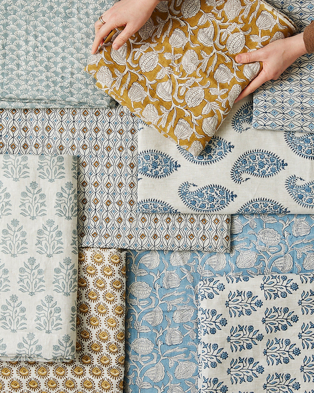 Marbella Azure Linen in - Fabric - Walter G Australia